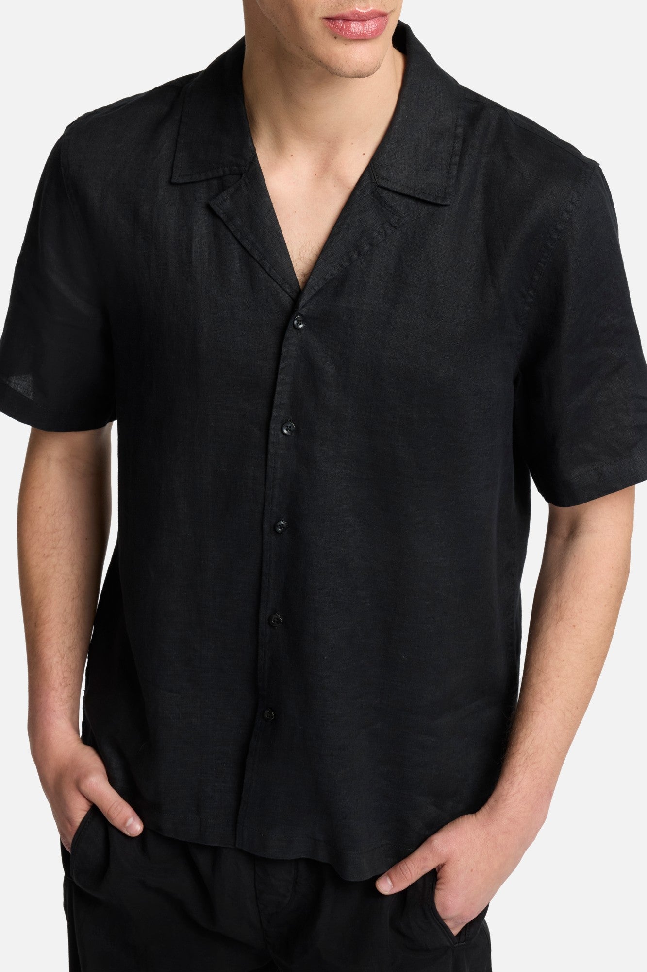 7-for-all-mankind-linen-camp-shirt-herren-hemd-in-black image 4