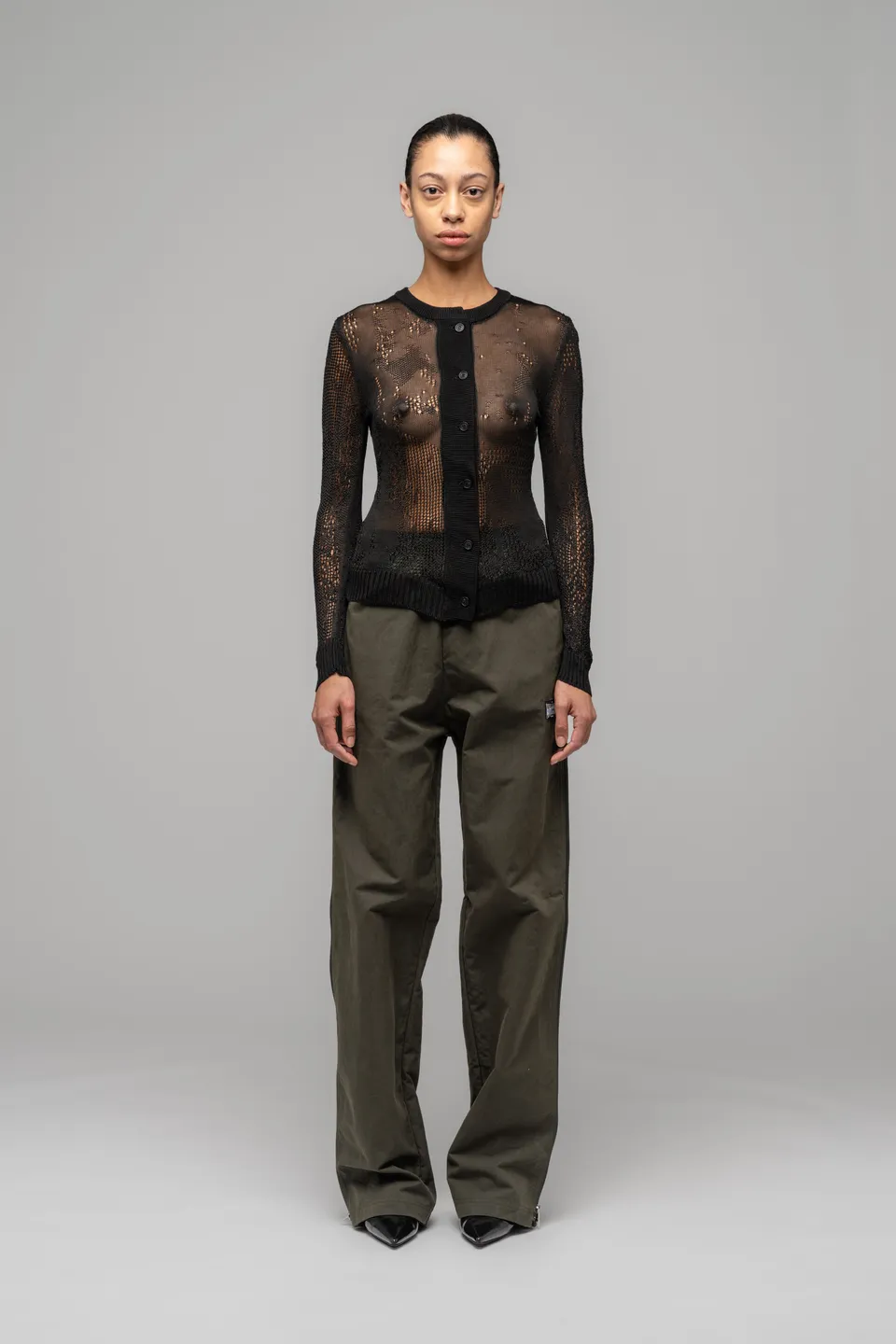 032c-fractured-cardigan-slim-fit-strick-lace-viskose image 1
