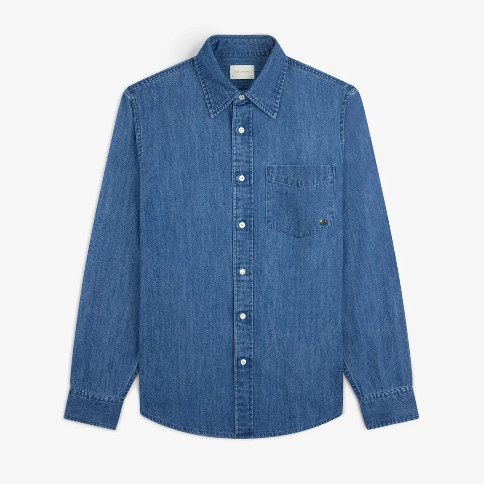 aim-leon-dore-crest-chambray-hemd-blau-regular-fit-2 image 1