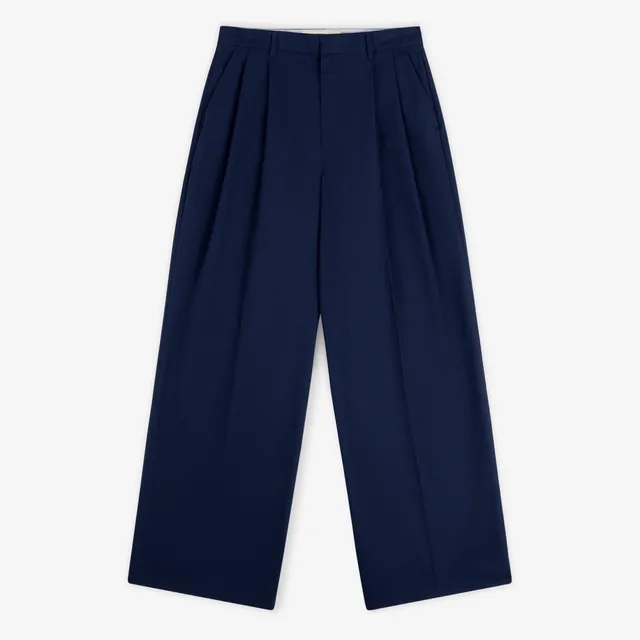 aim-leon-dore-lightweight-pleated-cotton-trouser-navy-herren-hose image 1