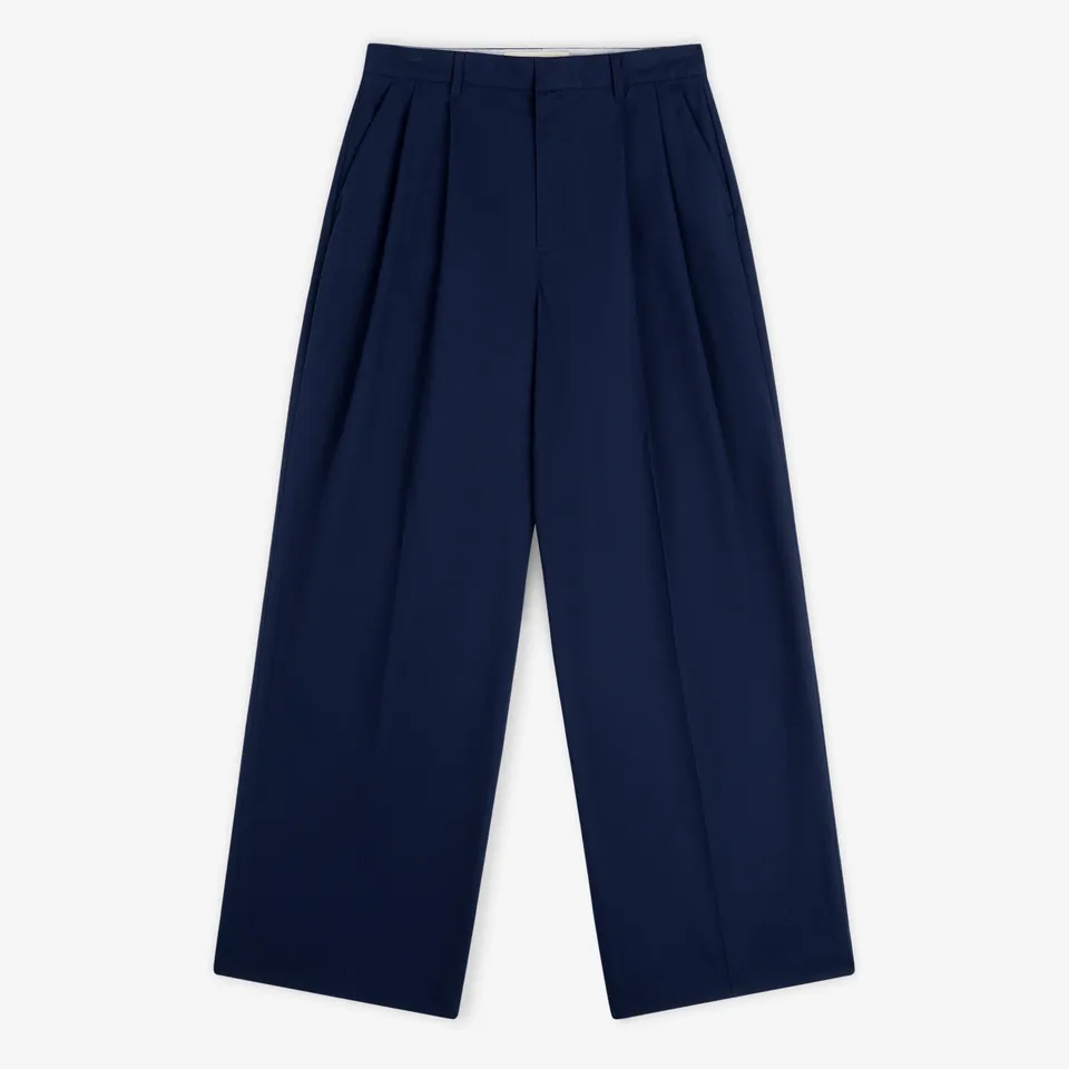 aim-leon-dore-lightweight-pleated-cotton-trouser-navy-herren-hose image 1