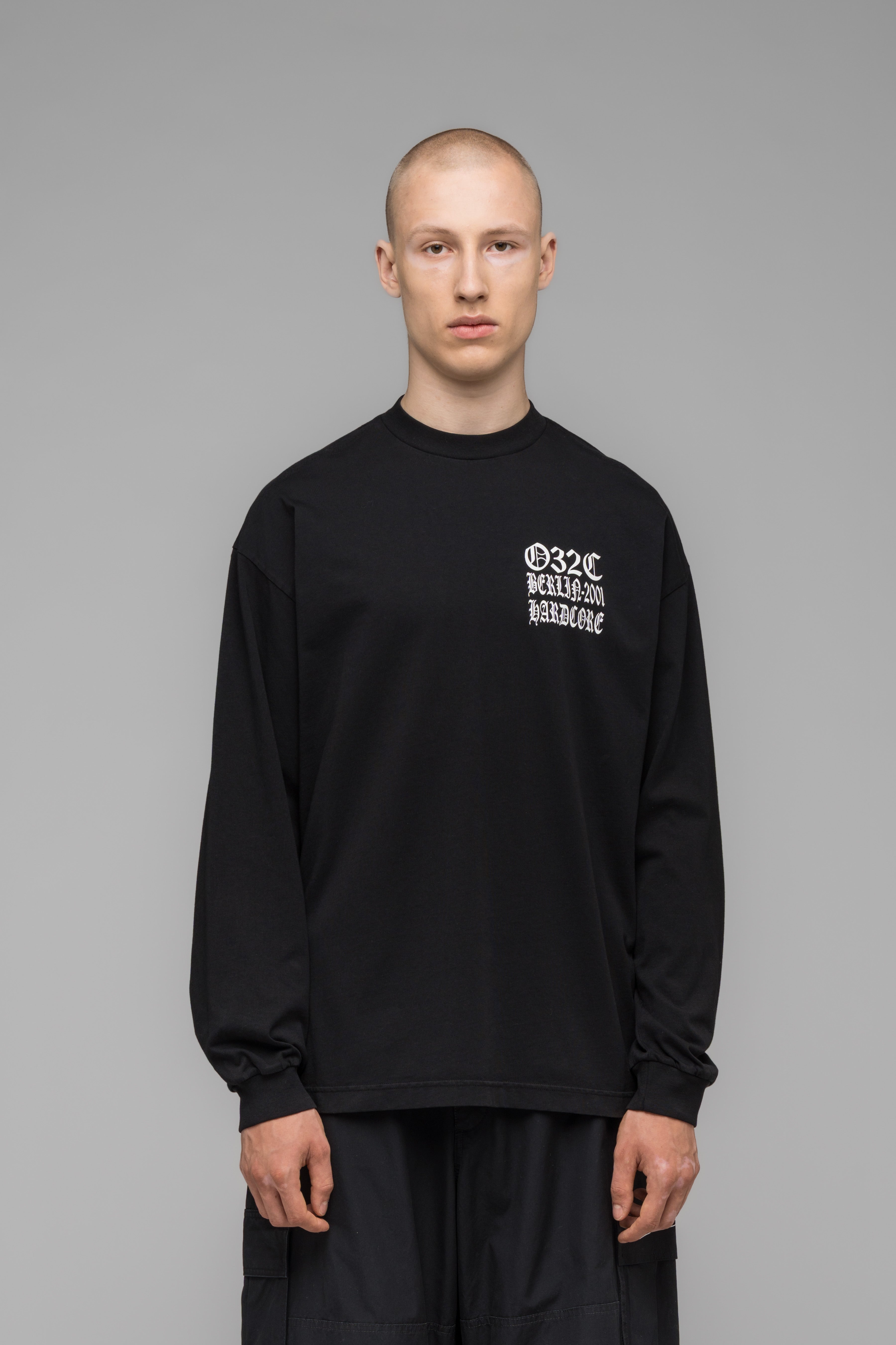 032c-longsleeve-with-print-hardcore-since-2001-black-washed image 4