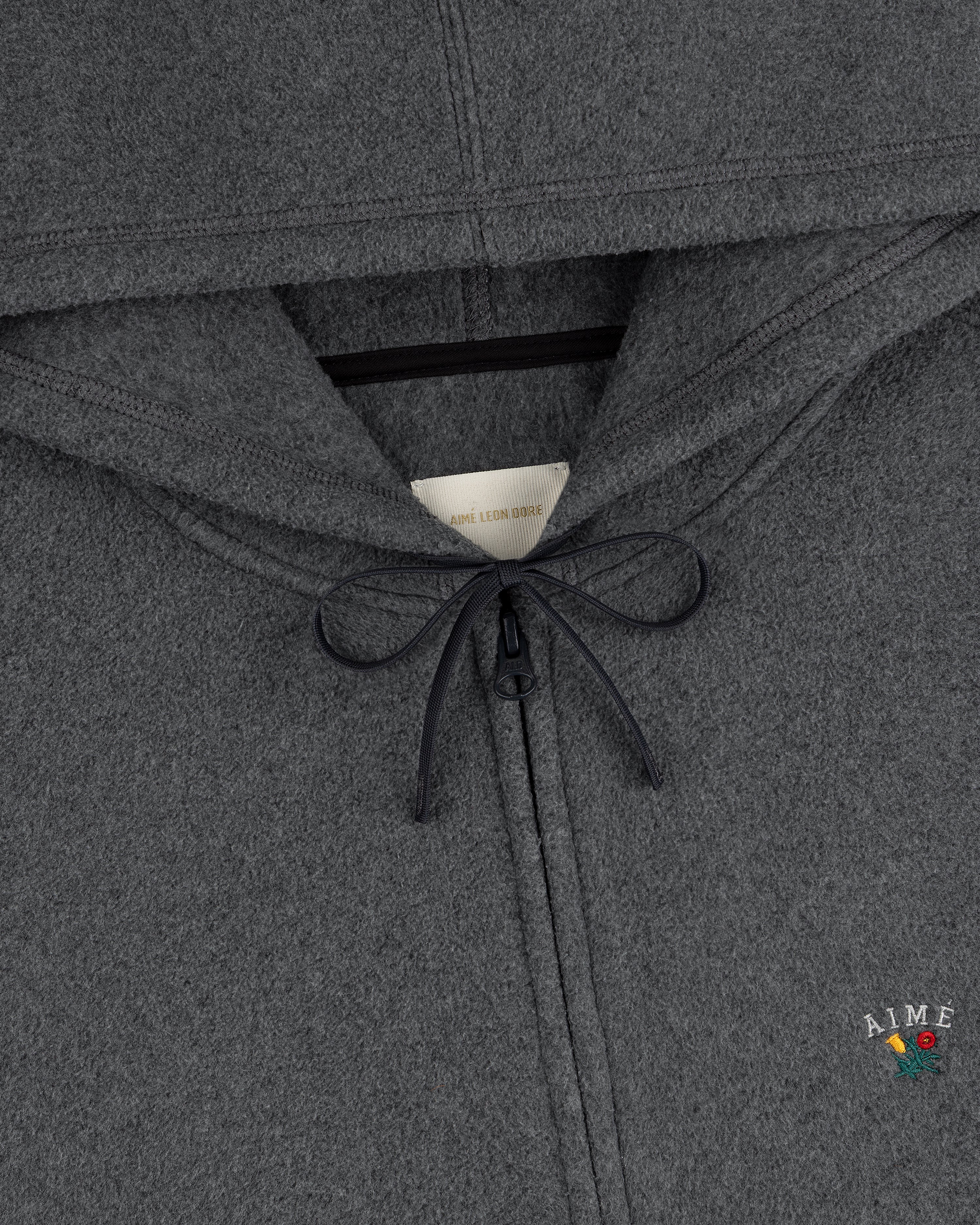 aim-leon-dore-crest-fleece-full-zip-hoodie-grau image 3