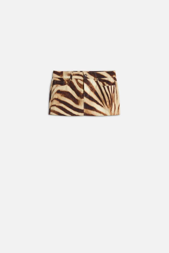 7-for-all-mankind-mini-skirt-canvas-zebra-damen-minirock image 1