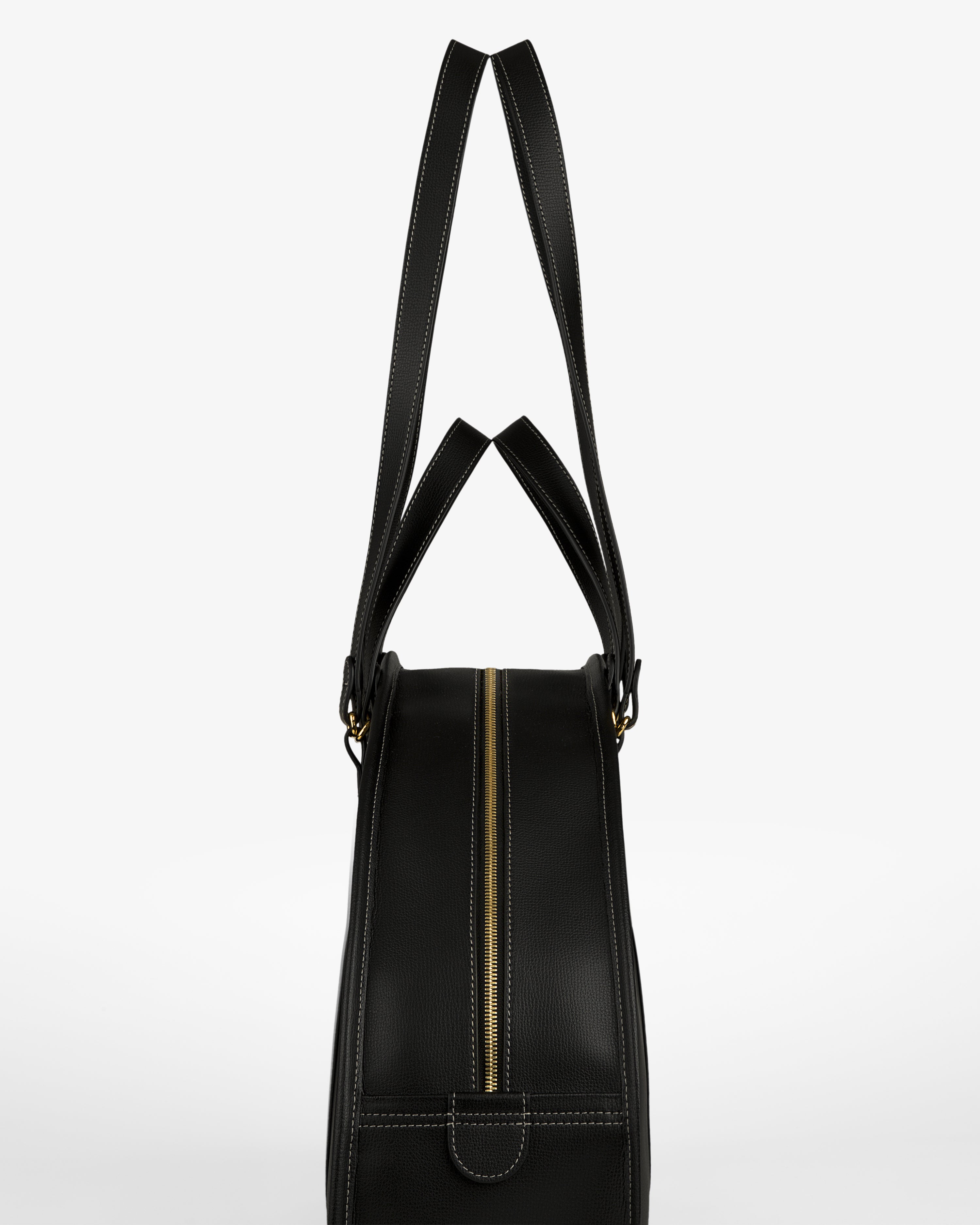 aim-leon-dore-full-grain-leather-weekender-reisetasche-schwarz image 6