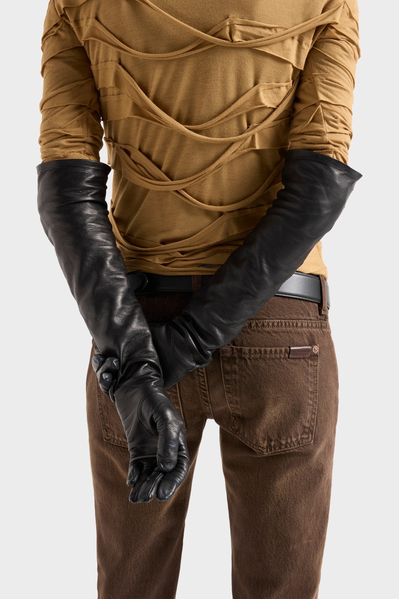 7-for-all-mankind-long-gloves-faux-leather-black-damen-handschuhe image 2