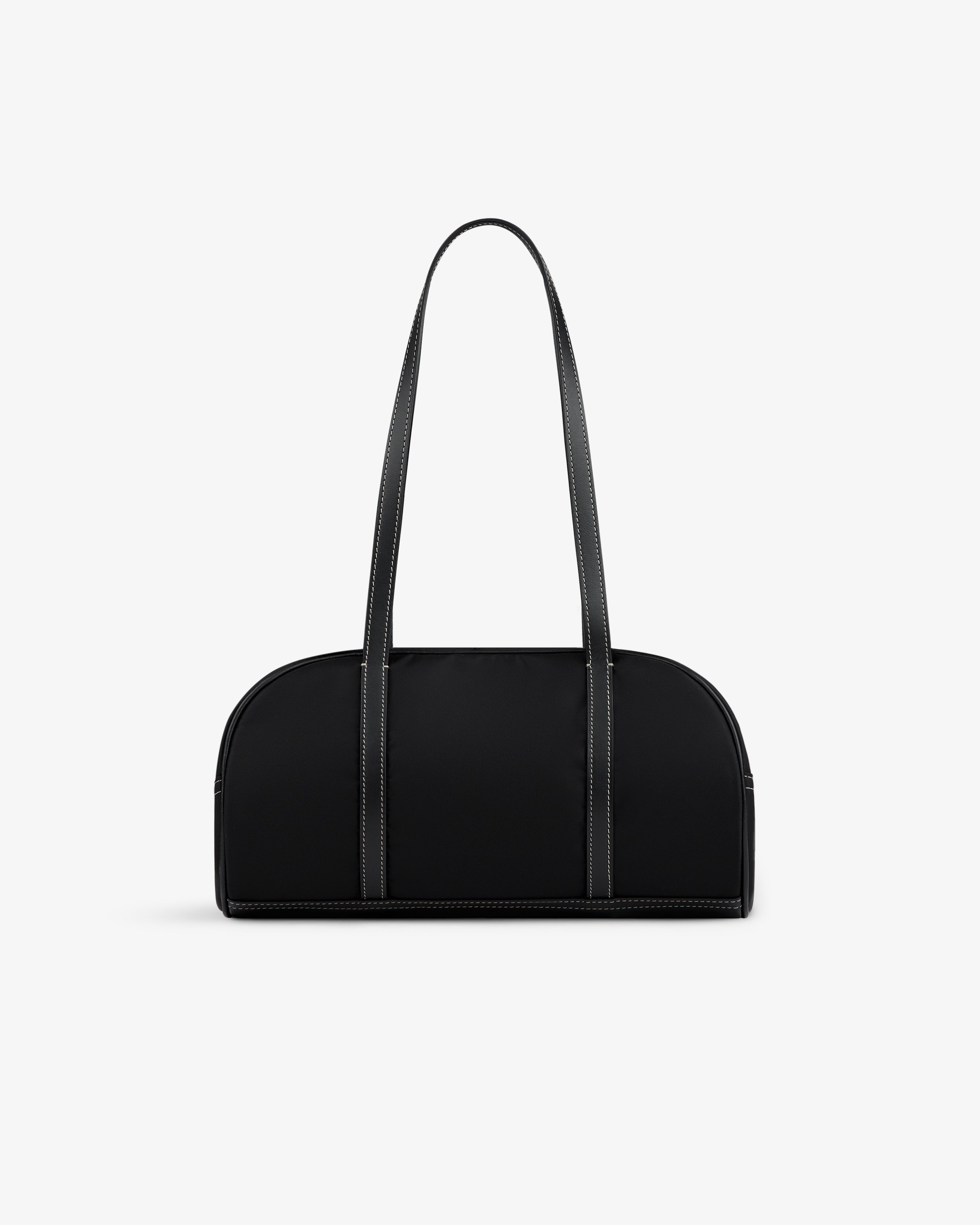 aim-leon-dore-mini-duffle-schultertasche-schwarzes-nylon-mit-leder image 4