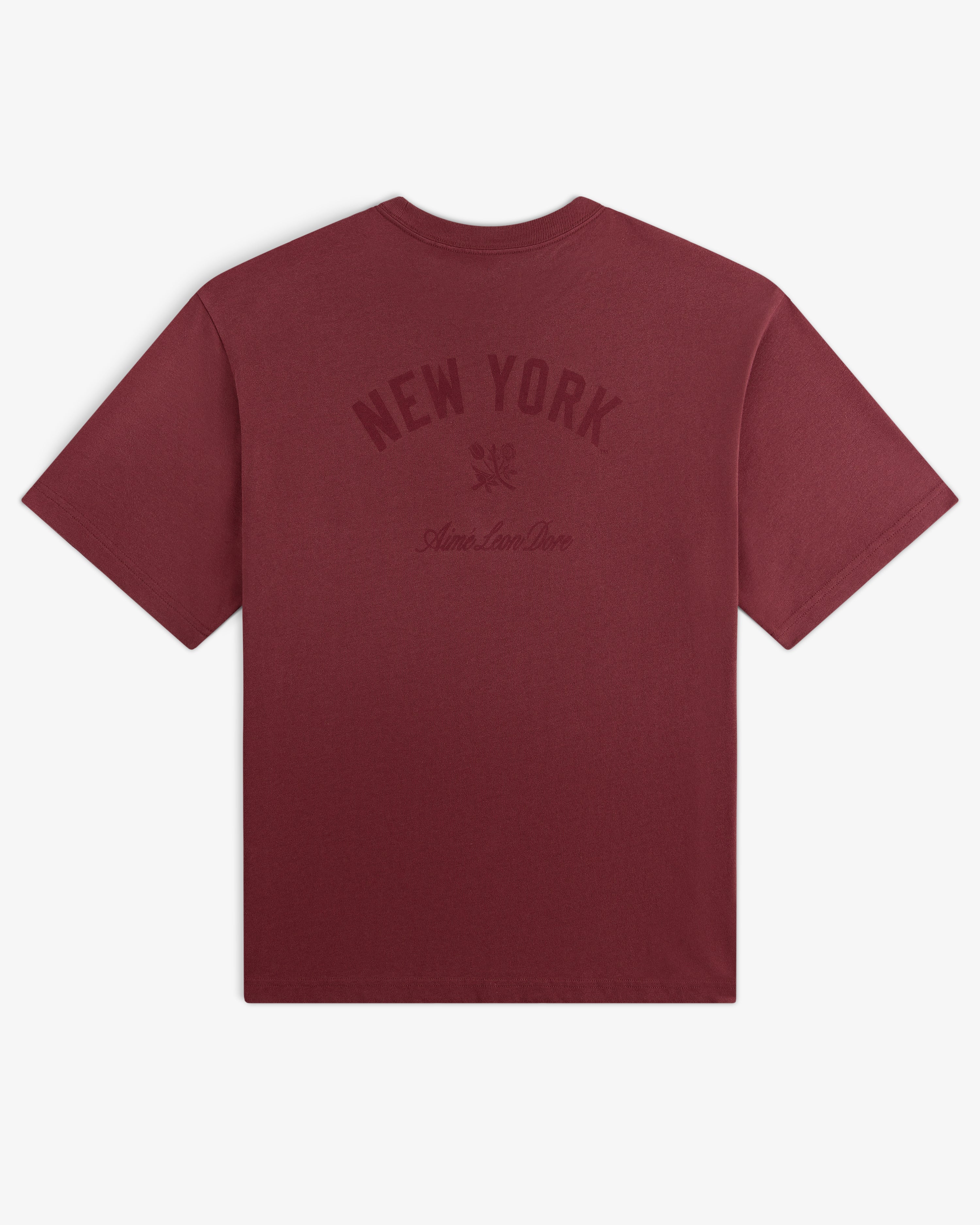 aim-leon-dore-yankees-washed-logo-tee-rotes-boxy-t-shirt image 3