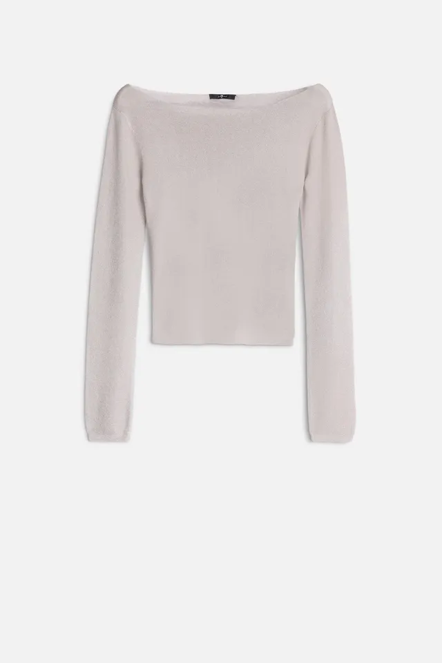 7-for-all-mankind-boatneck-pullover-silver-lurex image 1
