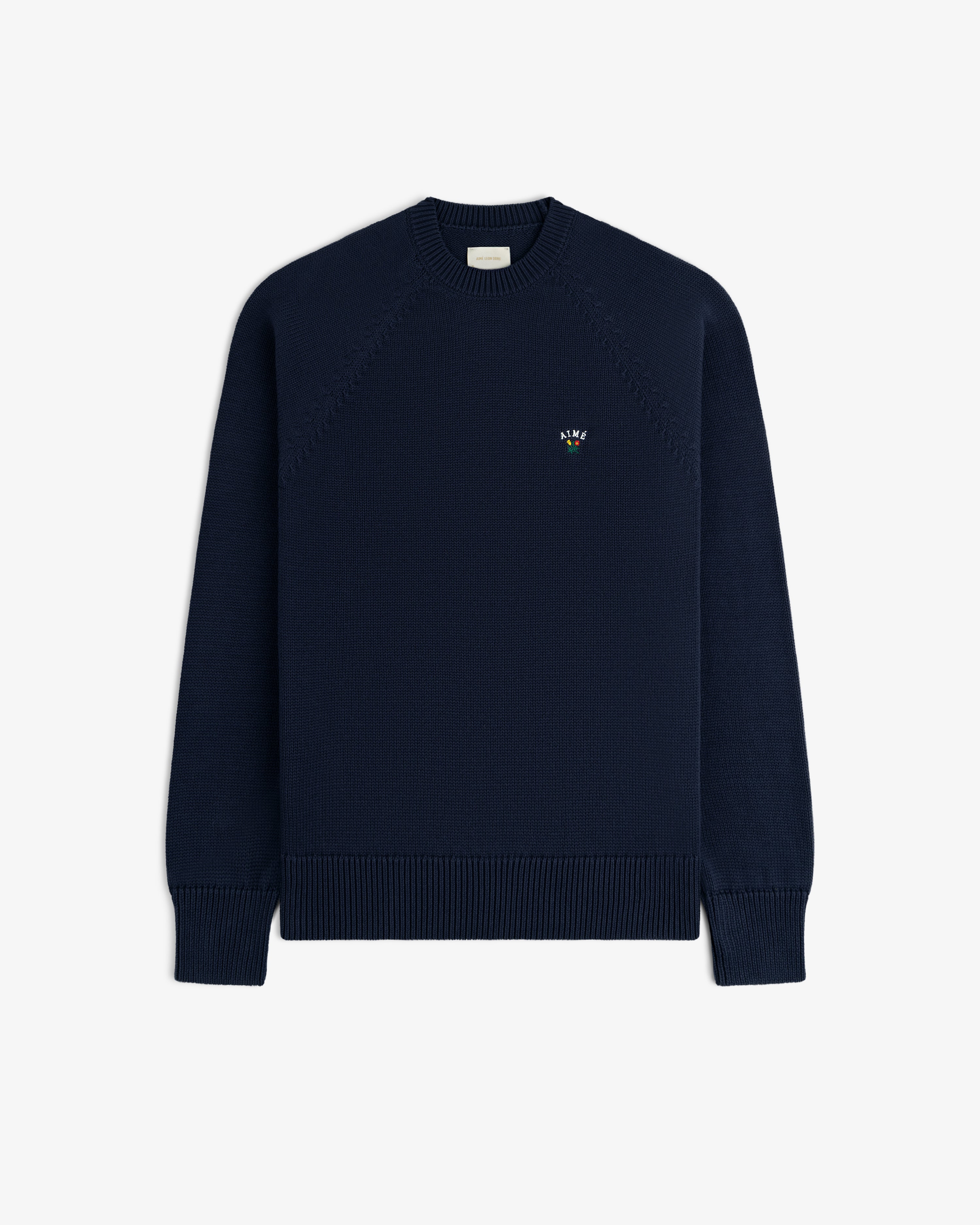 aim-leon-dore-crest-raglan-sweater-navy-baumwollpullover image 2