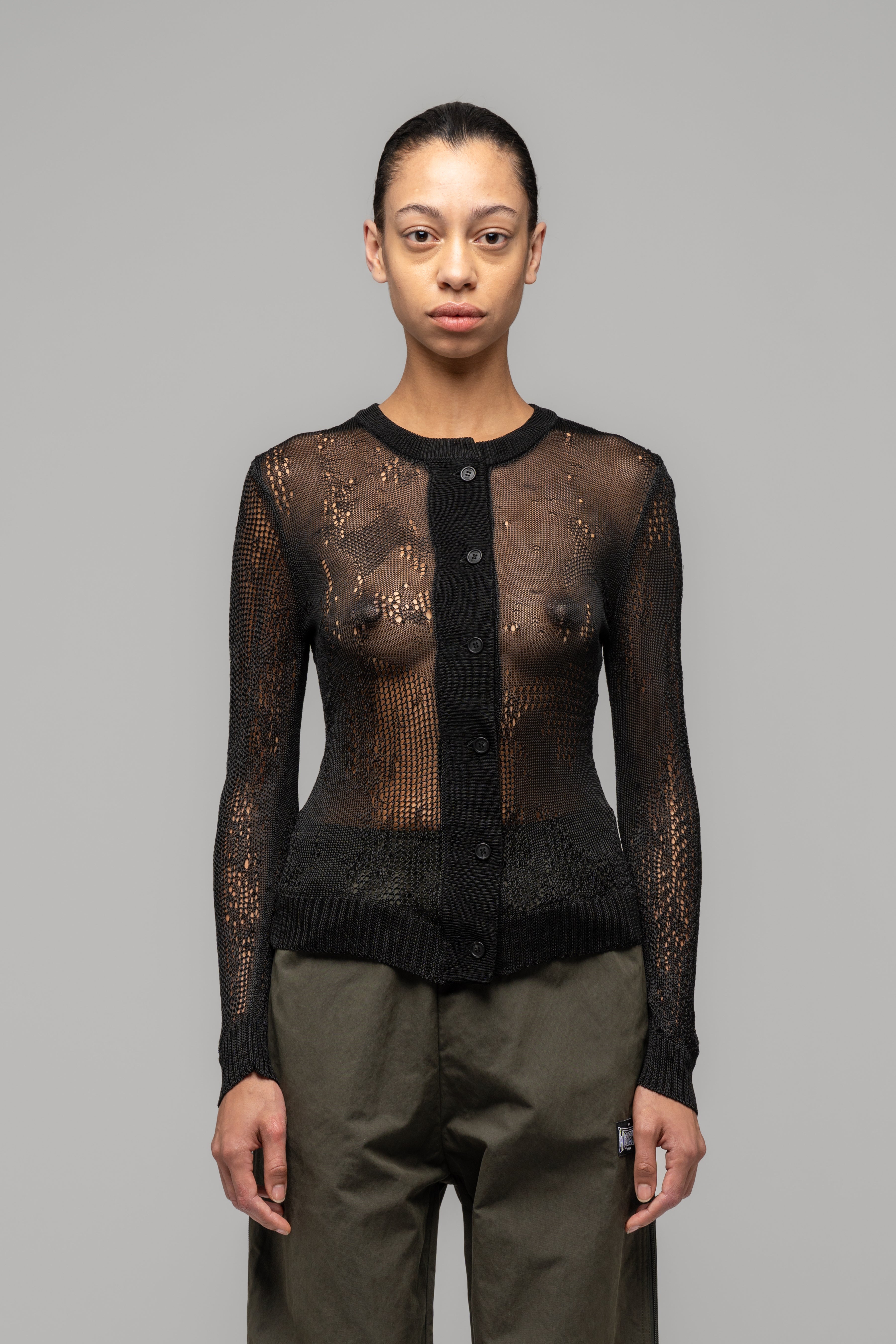032c-fractured-cardigan-slim-fit-strick-lace-viskose image 2