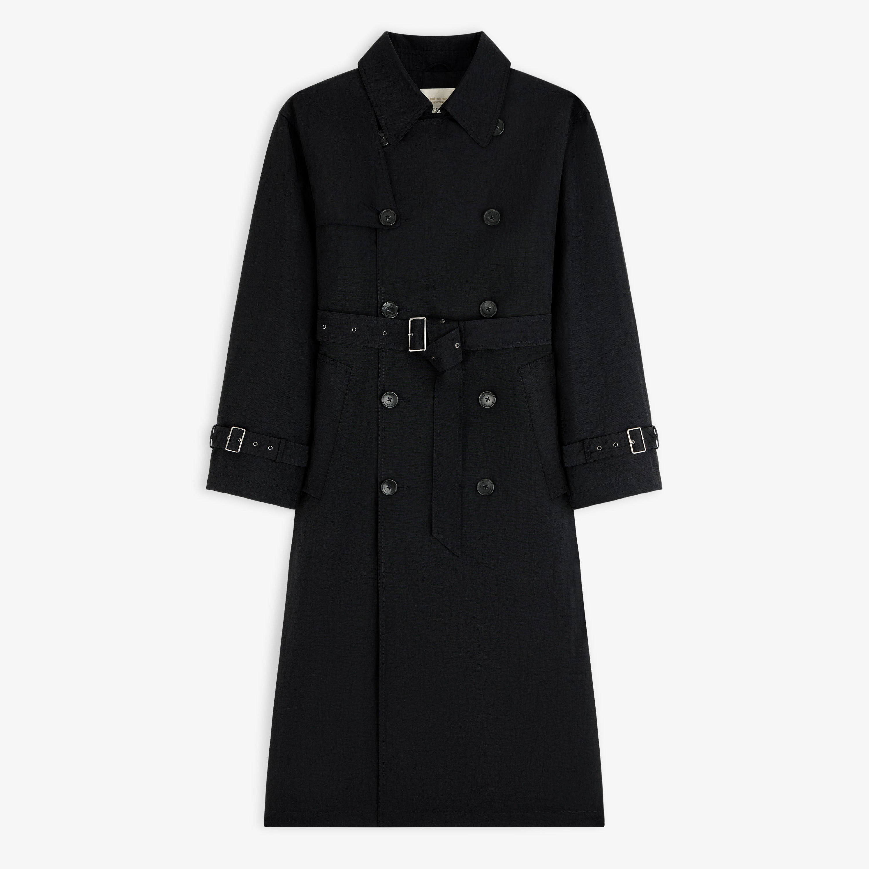 aim-leon-dore-double-breasted-nylon-trenchcoat-schwarz image 1