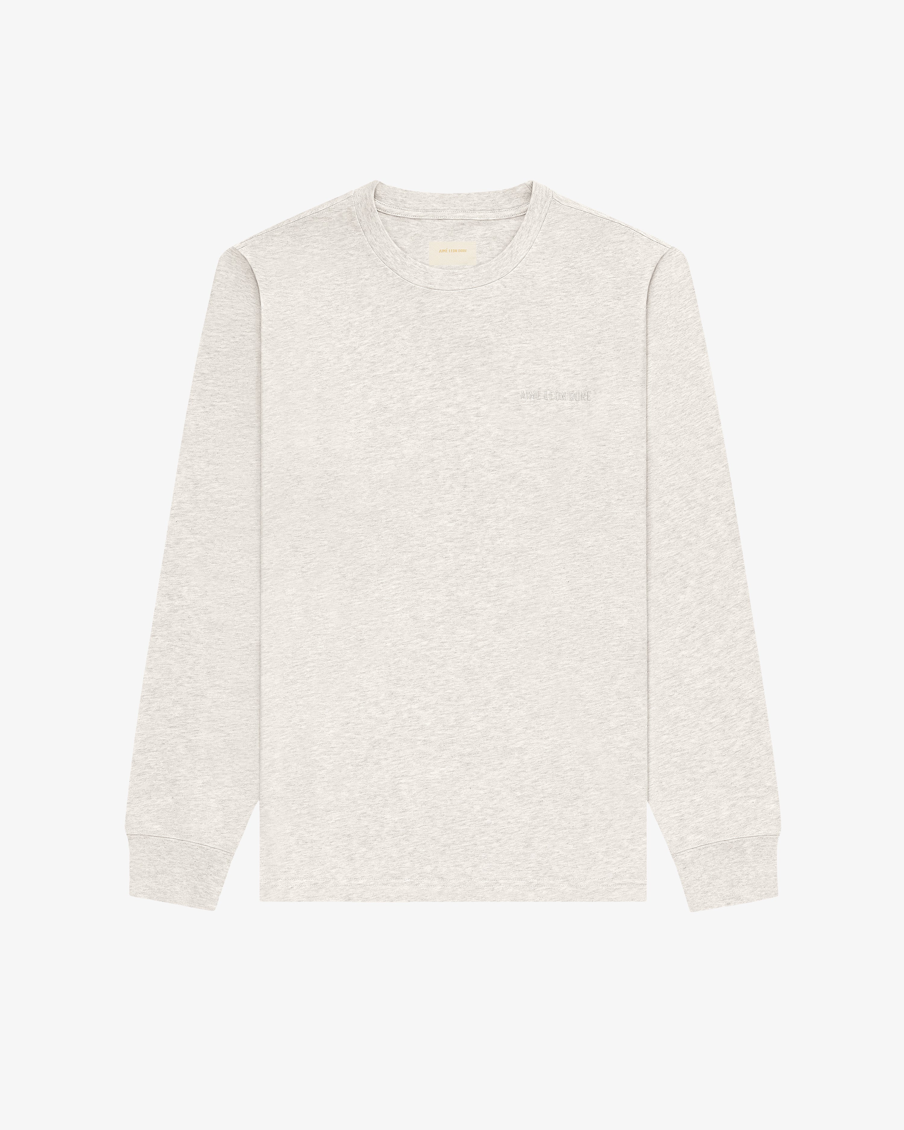 aim-leon-dore-long-sleeve-tonal-logo-tee-oatmeal-baumwolle image 2