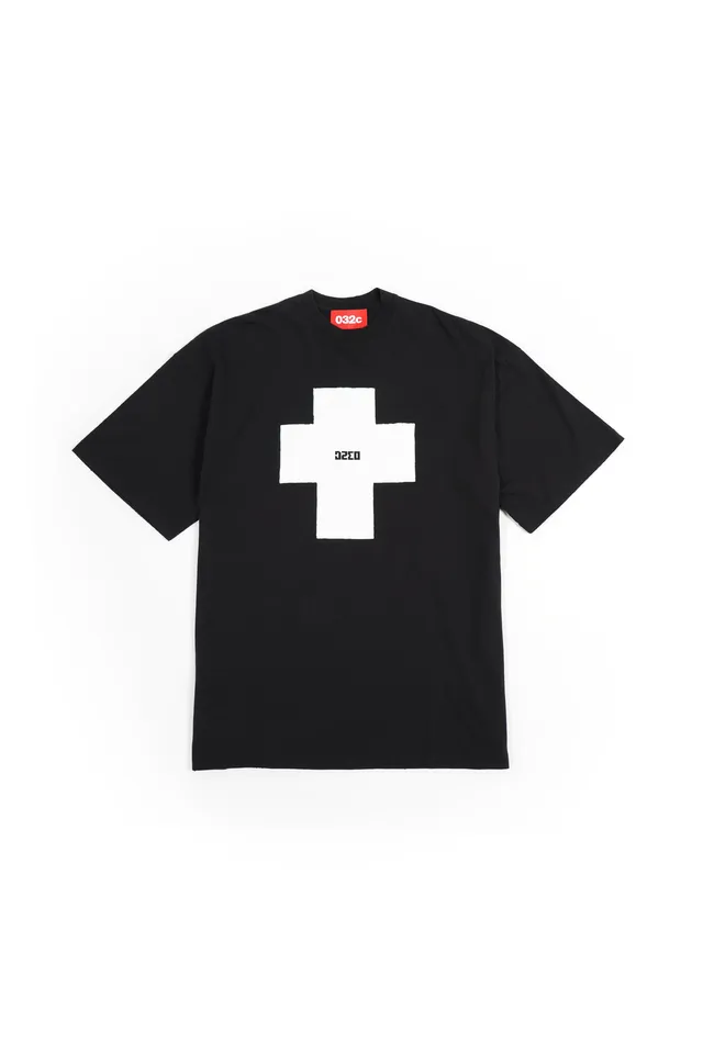 032c-oversized-t-shirt-mit-print-vintage-black-mit-front-und-backprint image 1