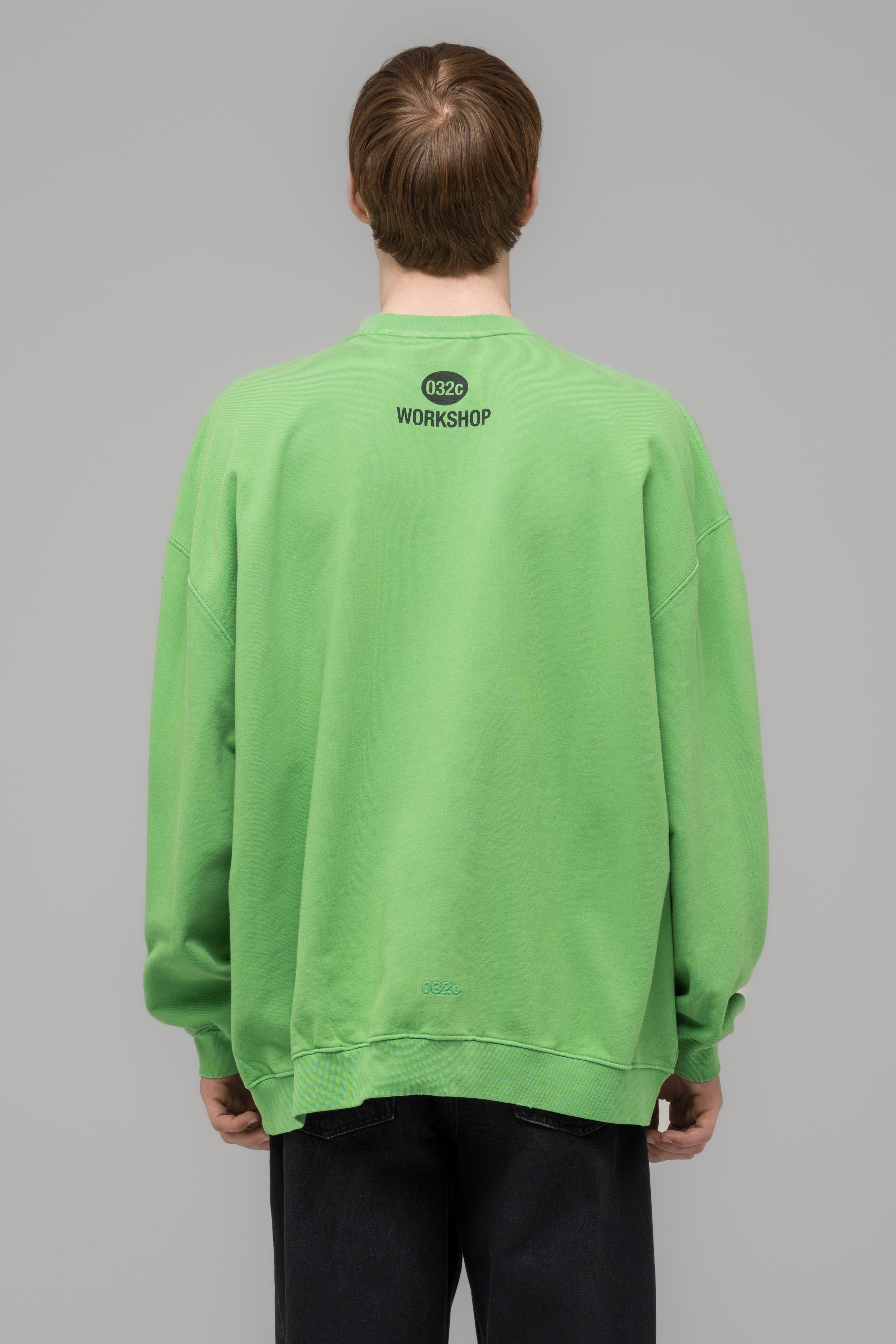 032c-oversized-crewneck-gr-n-mit-print-und-stickerei image 4