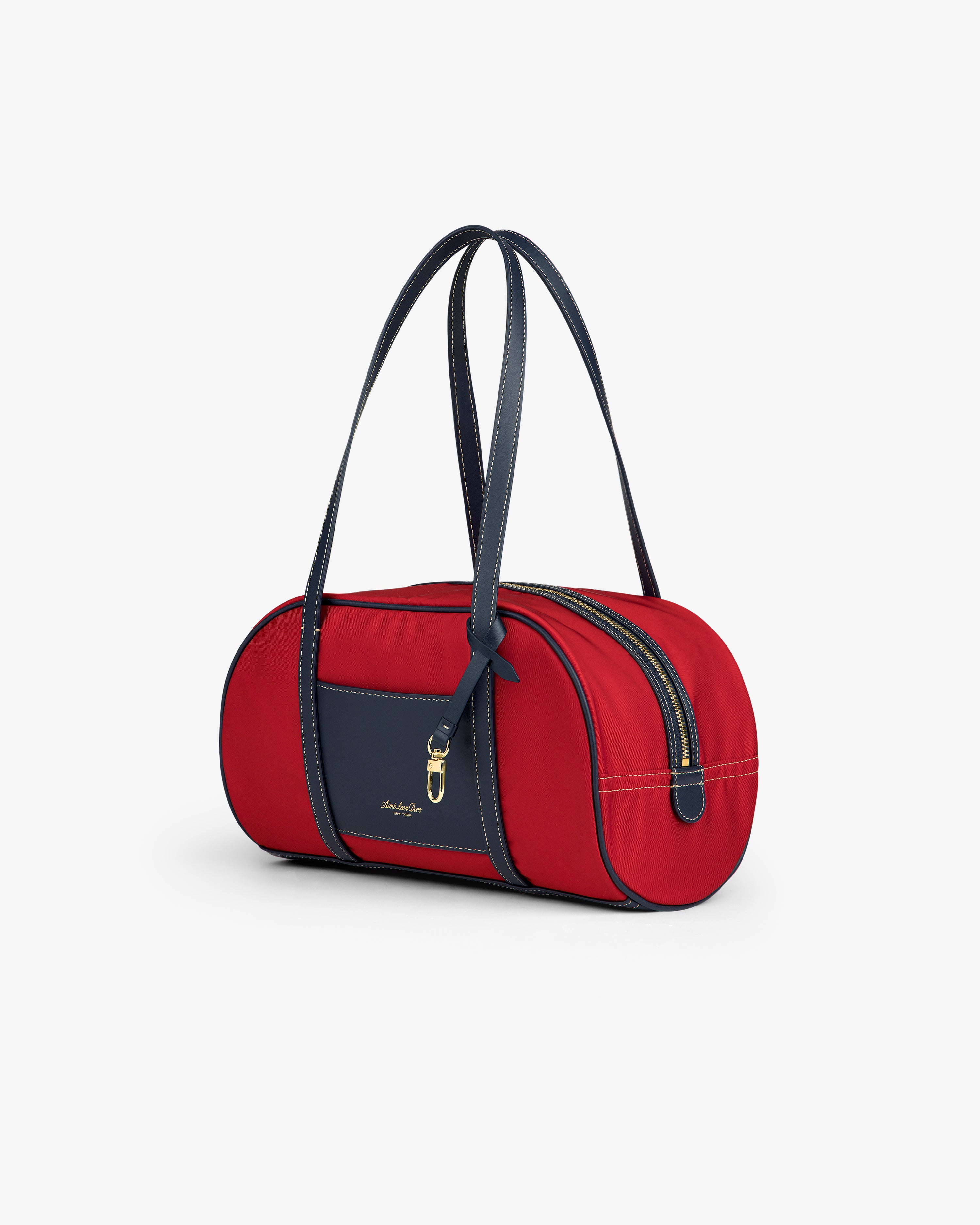 aim-leon-dore-mini-duffle-shoulder-bag-rot-navy-nylon-leder image 4