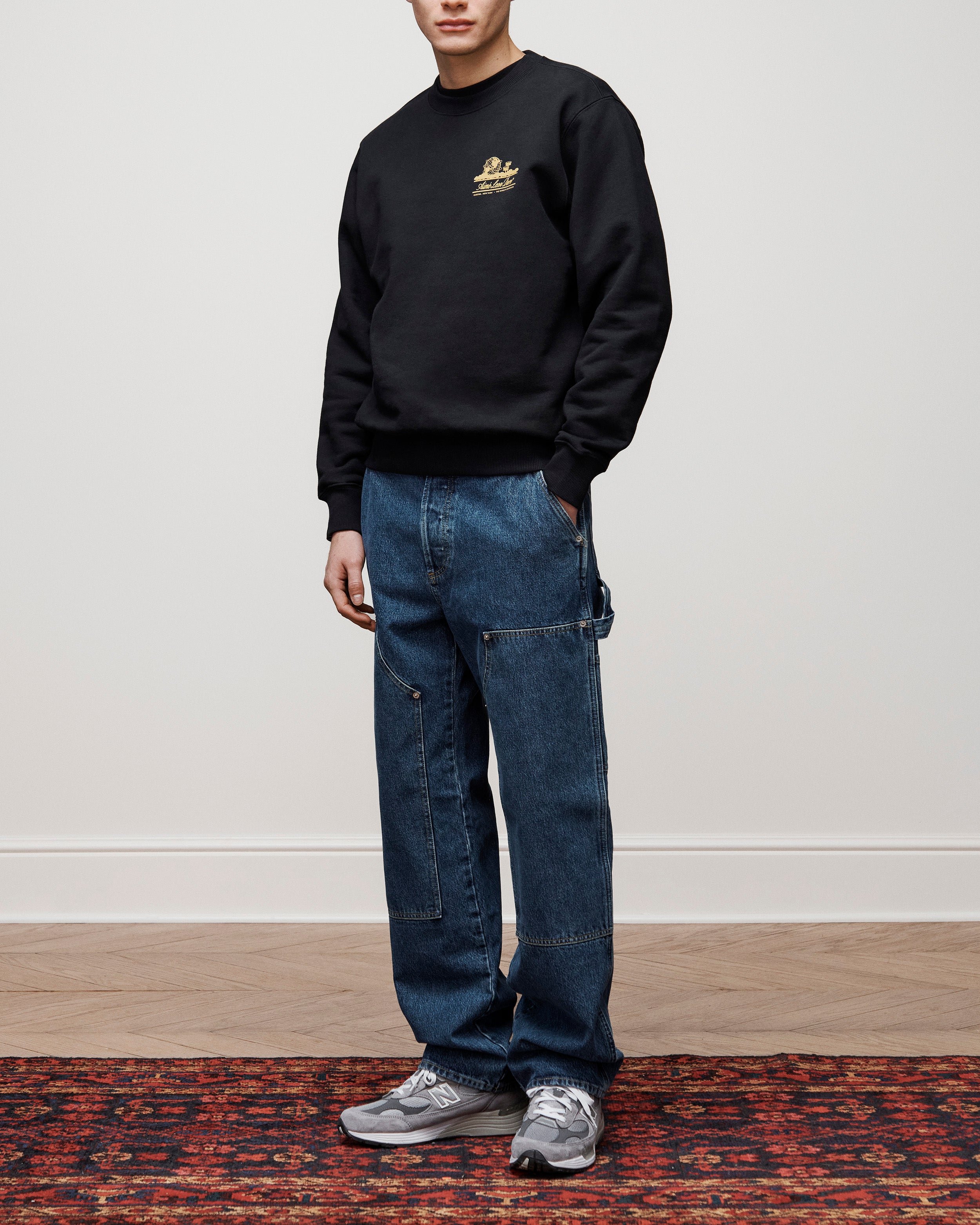aim-leon-dore-unisphere-crewneck-sweatshirt-schwarz image 3