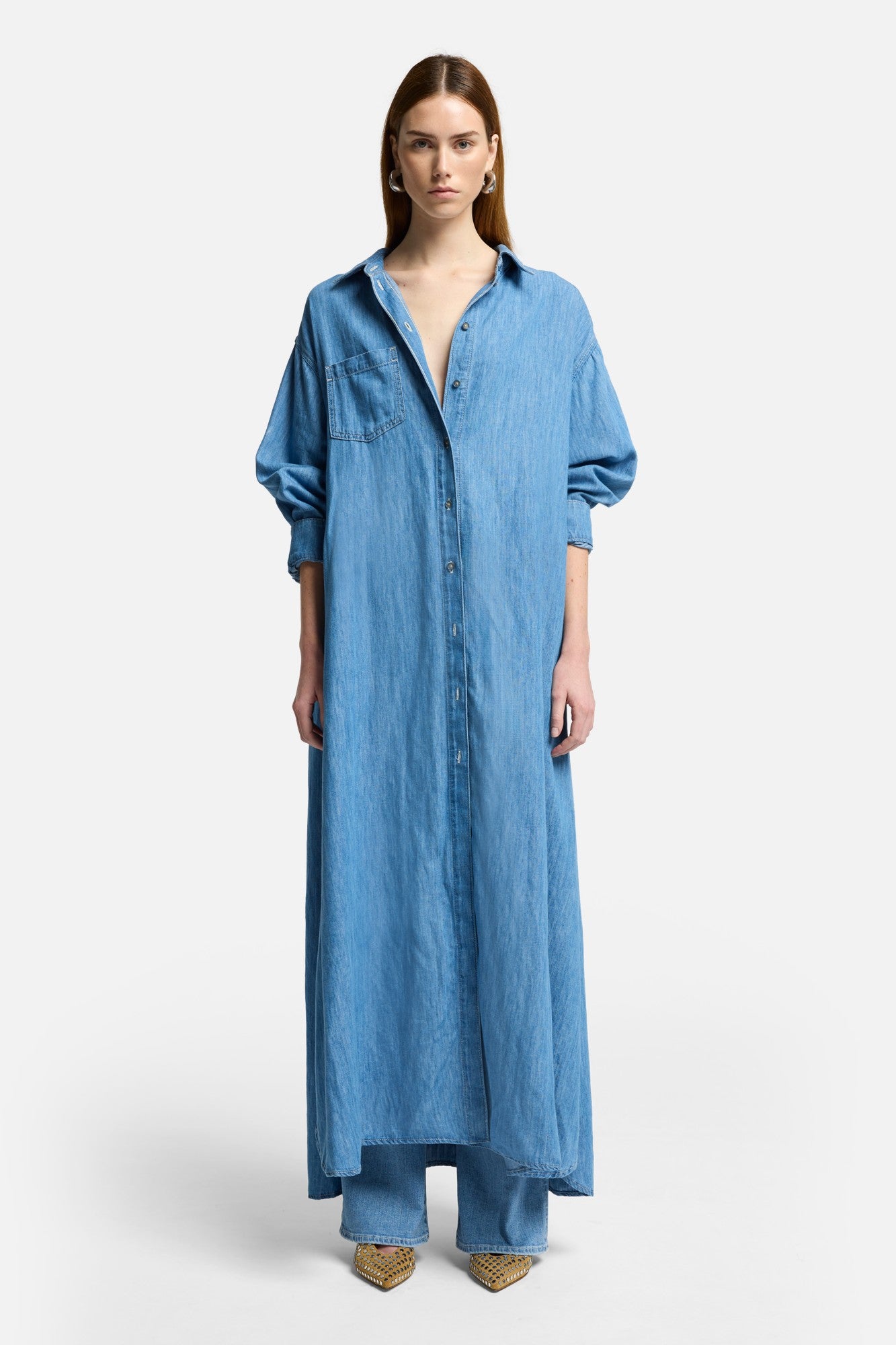 7-for-all-mankind-indigo-linen-maxi-shirtkleid-damen-icy image 3