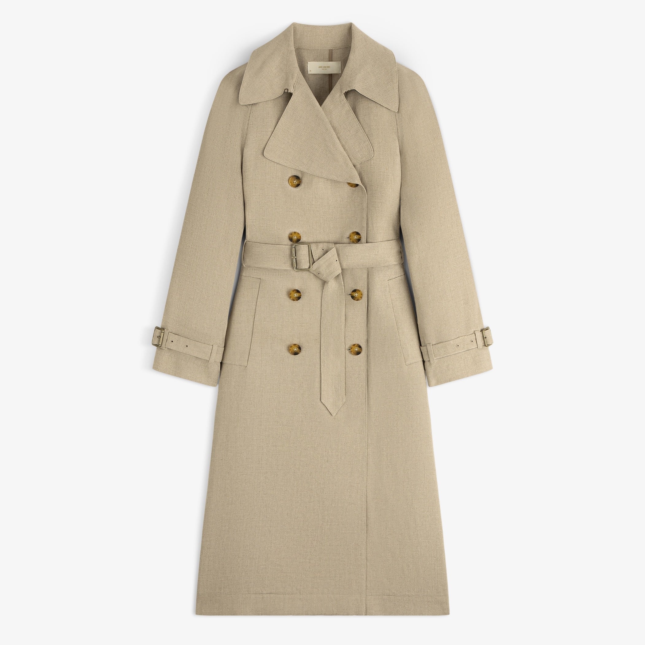 aim-leon-dore-linen-trench-coat-tan-irisches-leinen-damen image 1
