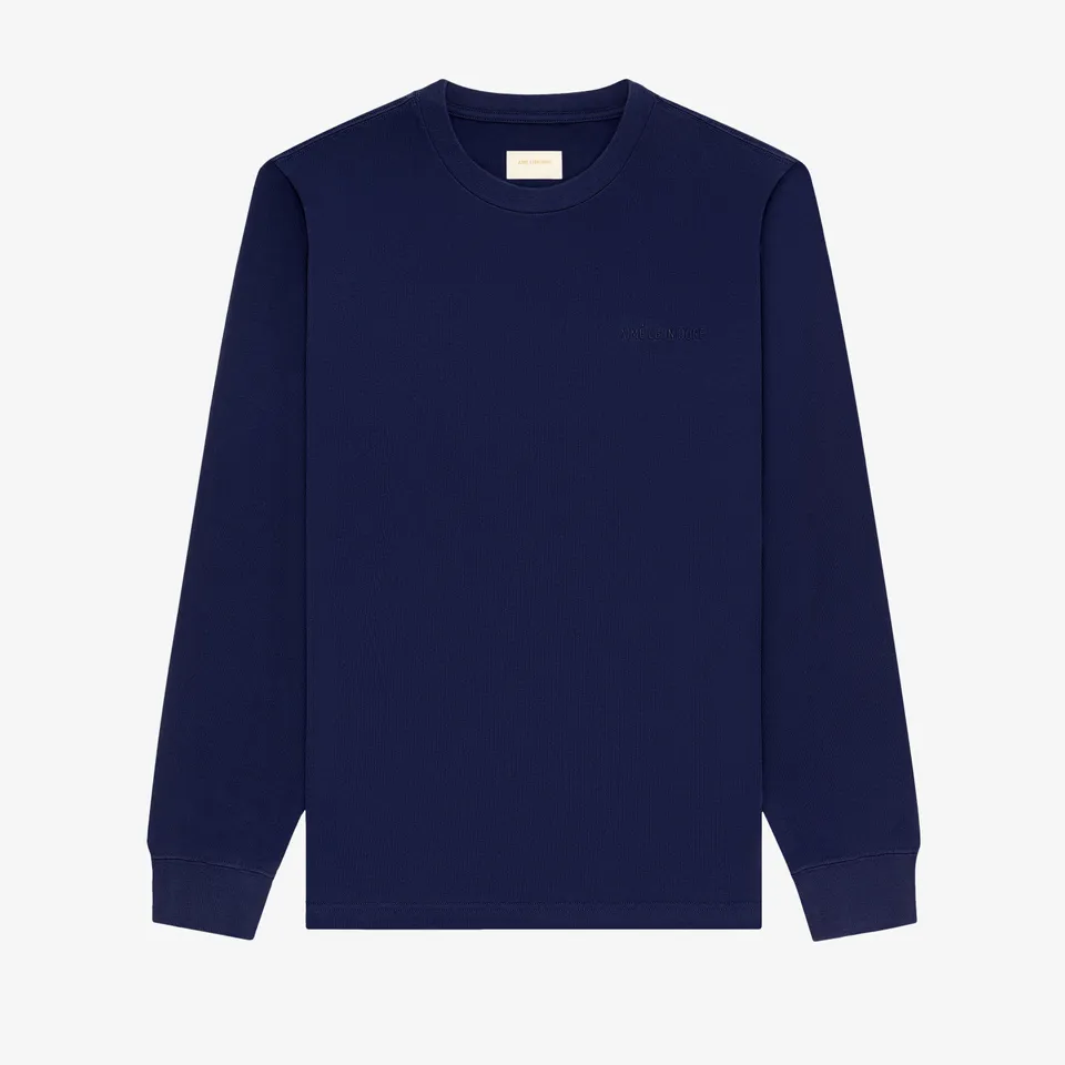 aim-leon-dore-long-sleeve-tonal-logo-tee-langarmshirt-navy image 1