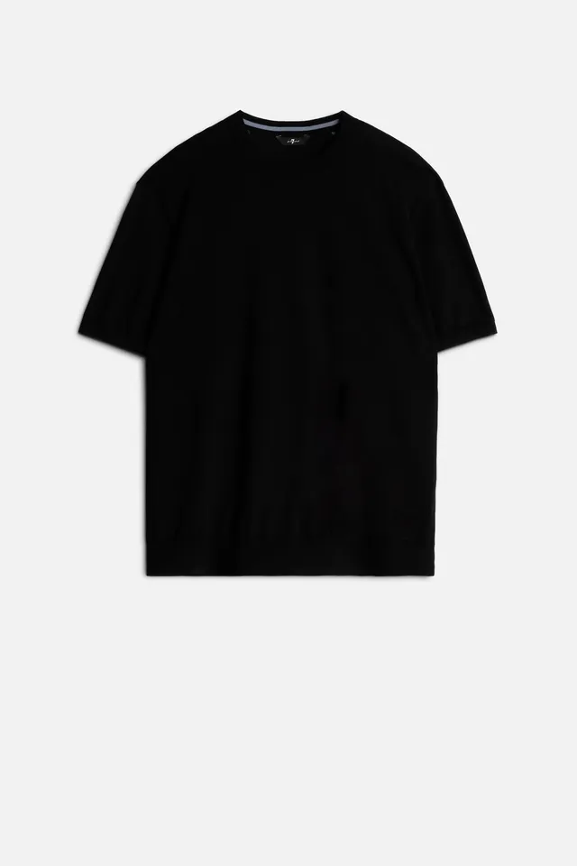 7-for-all-mankind-classic-cotton-kurzarm-pullover-schwarz-herren image 1