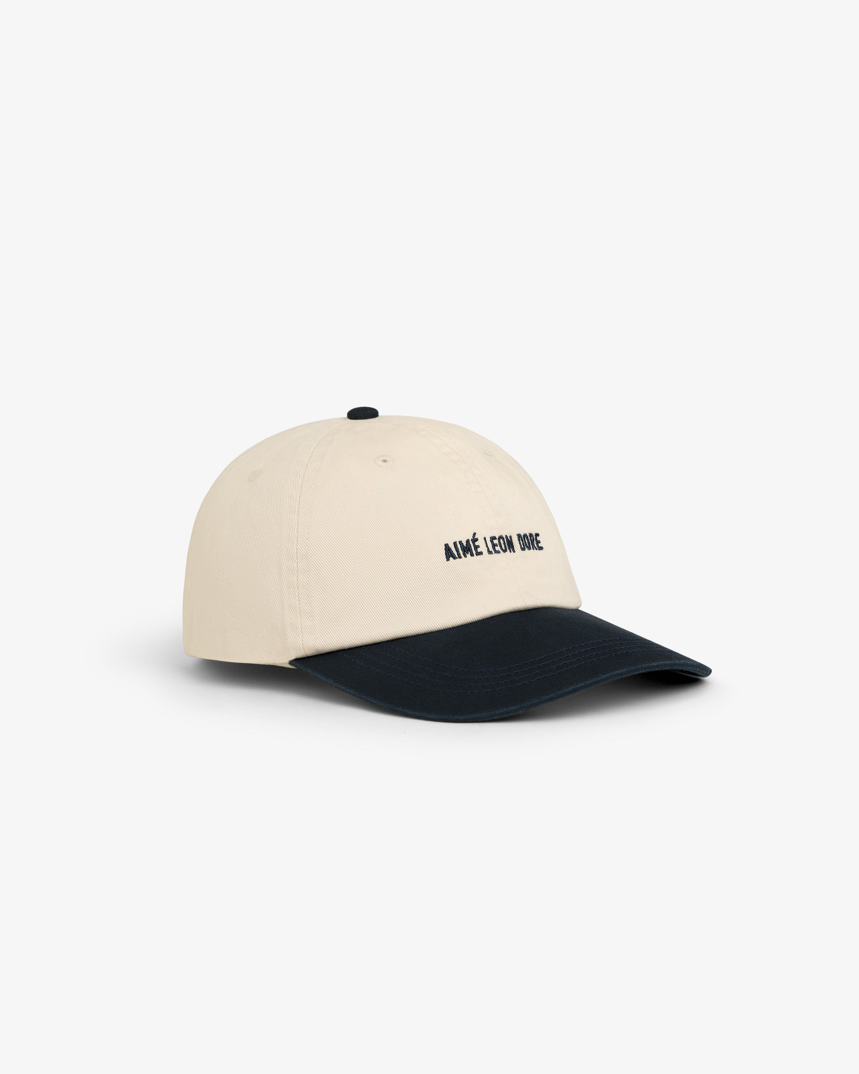 aim-leon-dore-washed-chino-cap-navy-cream-strapback image 3