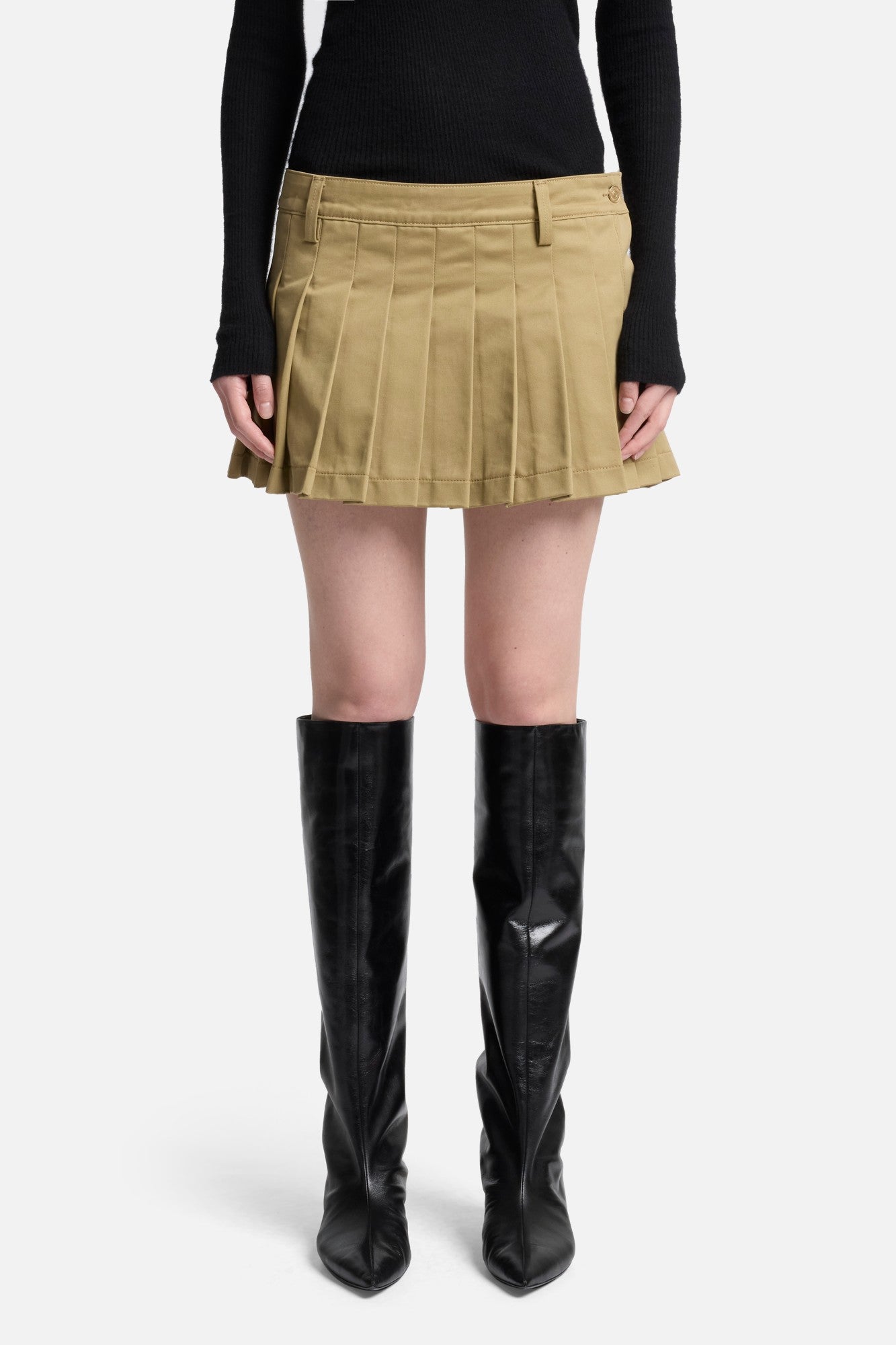 7-for-all-mankind-comfort-twill-mini-faltenrock-sand-storm image 3