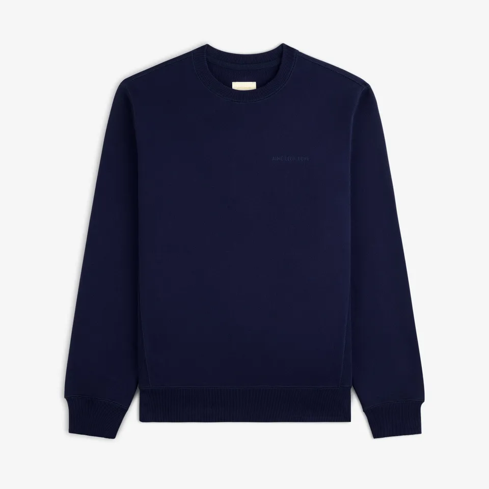 aim-leon-dore-tonal-logo-crewneck-sweatshirt-navy image 1