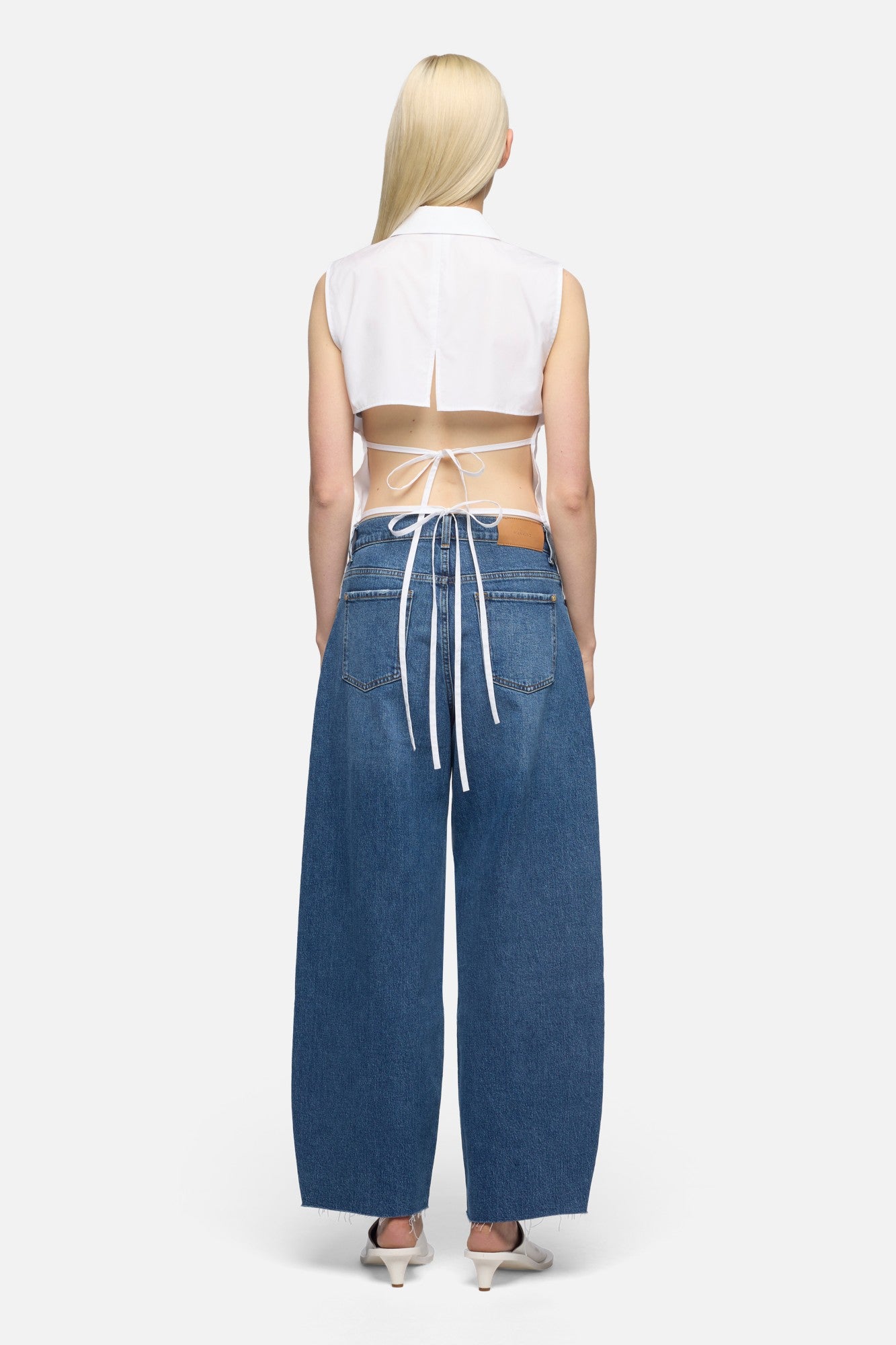 7-for-all-mankind-open-back-sleeveless-shirt-bluse-poplin-optical-white image 5