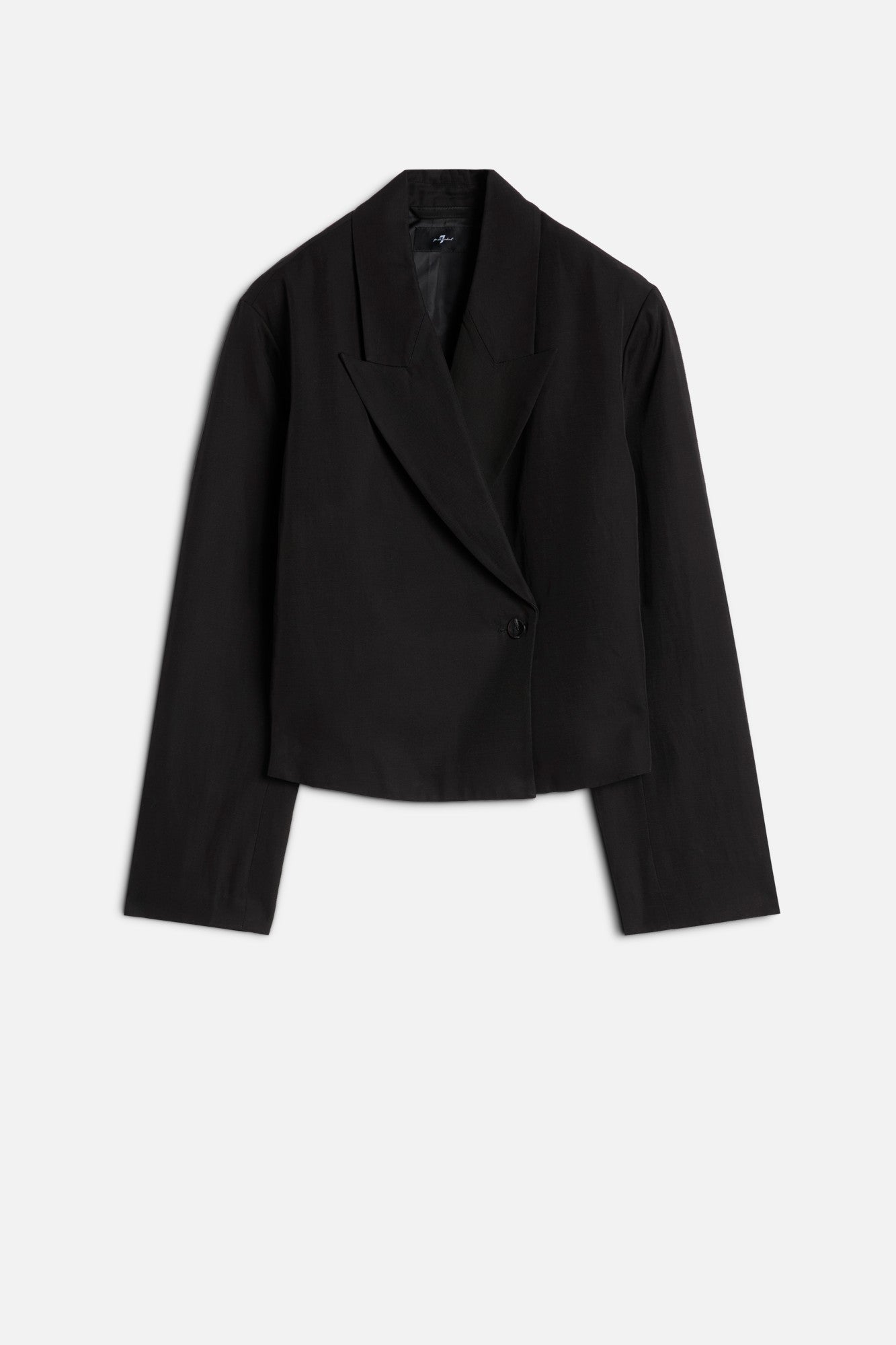 7-for-all-mankind-cropped-leinen-blazer-schwarz-damen image 1