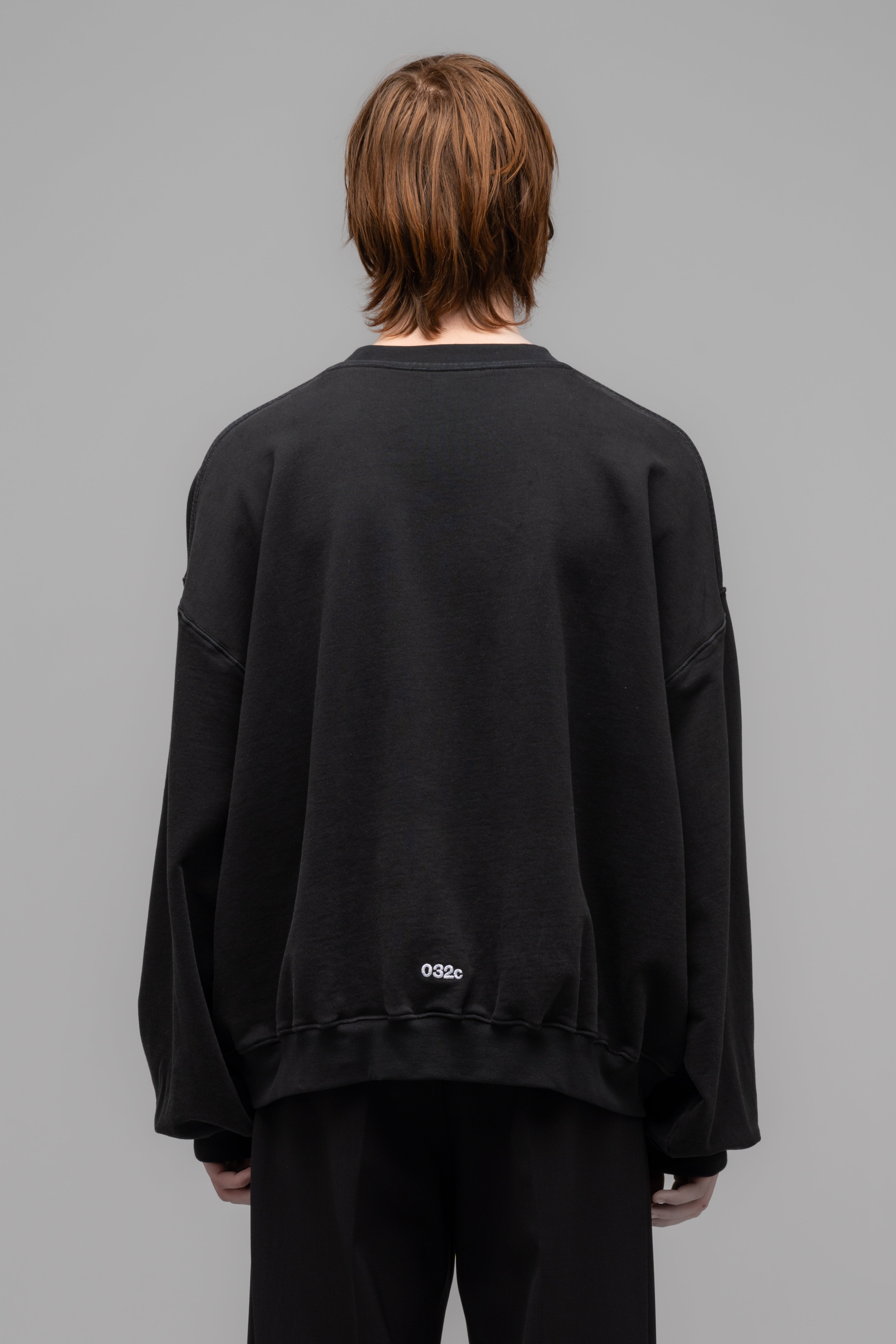 032c-workshop-crewneck-with-print-faded-black-sweatshirt-oversized-unisex image 5