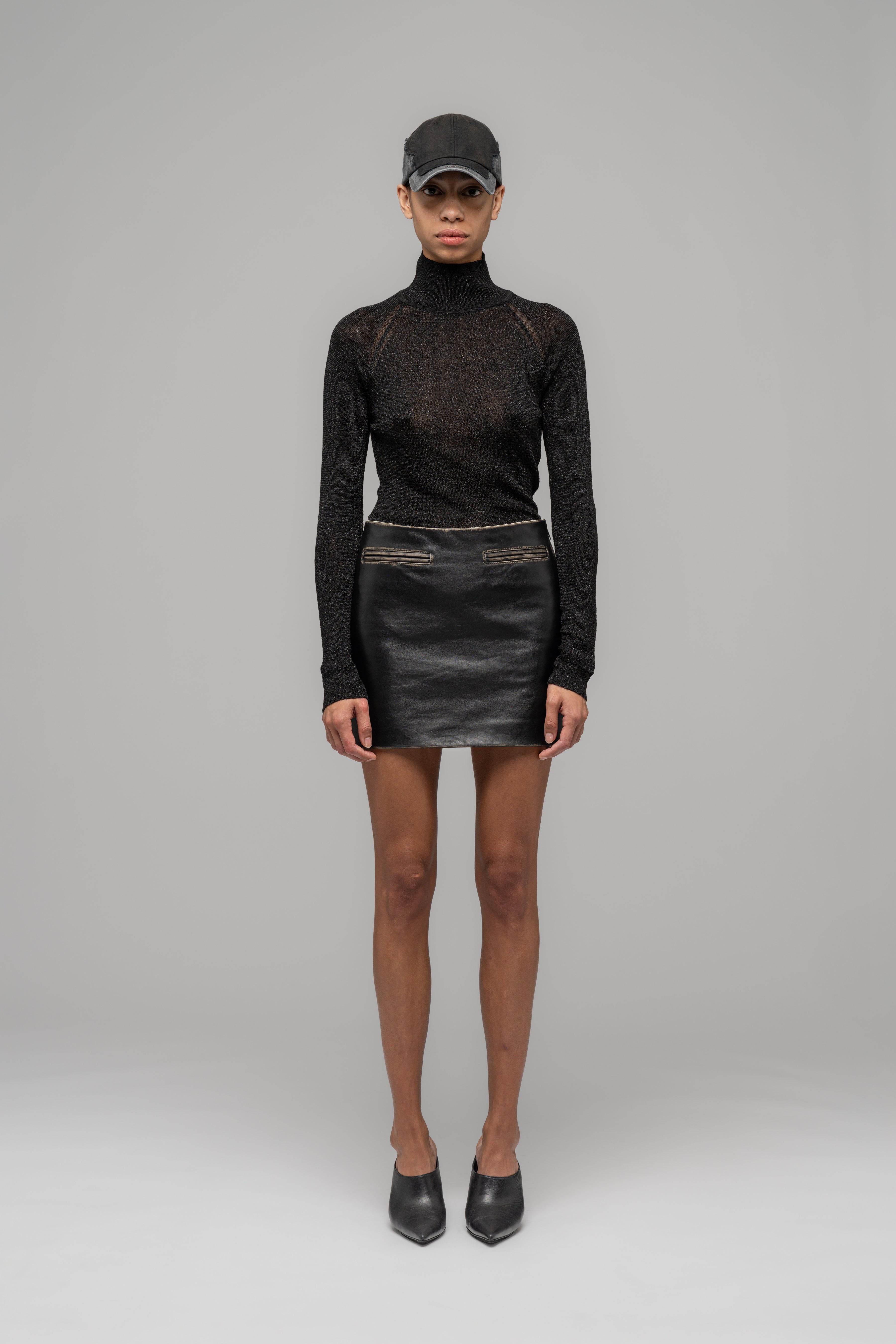 032c-uma-leather-mini-skirt-lederrock-bi-color image 1
