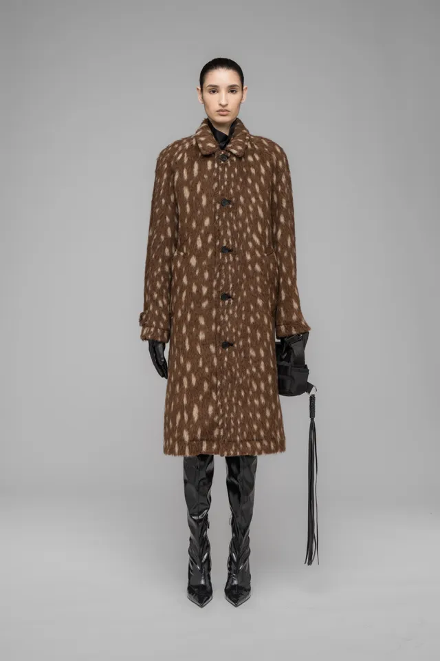 032c-bambi-car-coat-damen-jacquard-wollmantel image 1