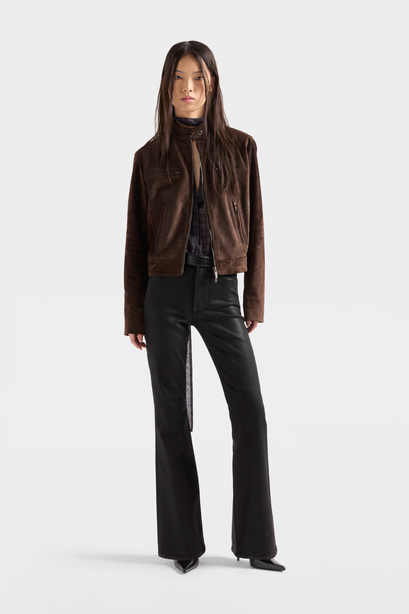 7-for-all-mankind-leggy-bootcut-coated-jeans-black image 2