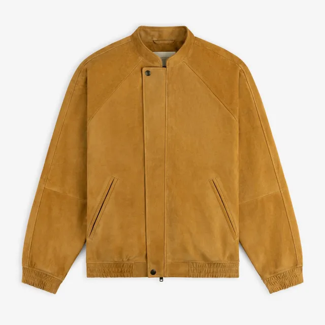 aim-leon-dore-suede-cafe-racer-jacke-tan-lederjacke image 1