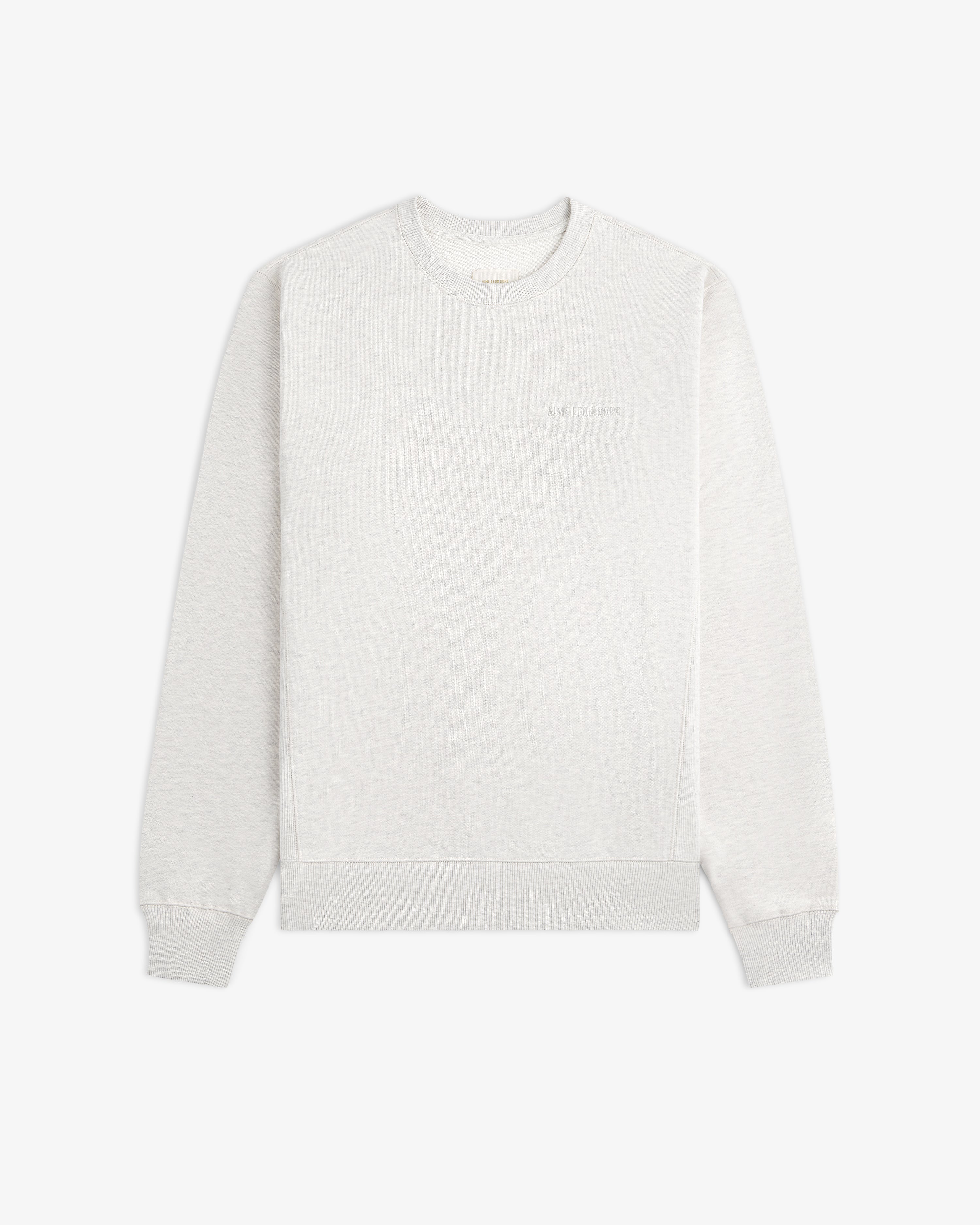 aim-leon-dore-tonal-logo-crewneck-sweatshirt-oatmeal image 2