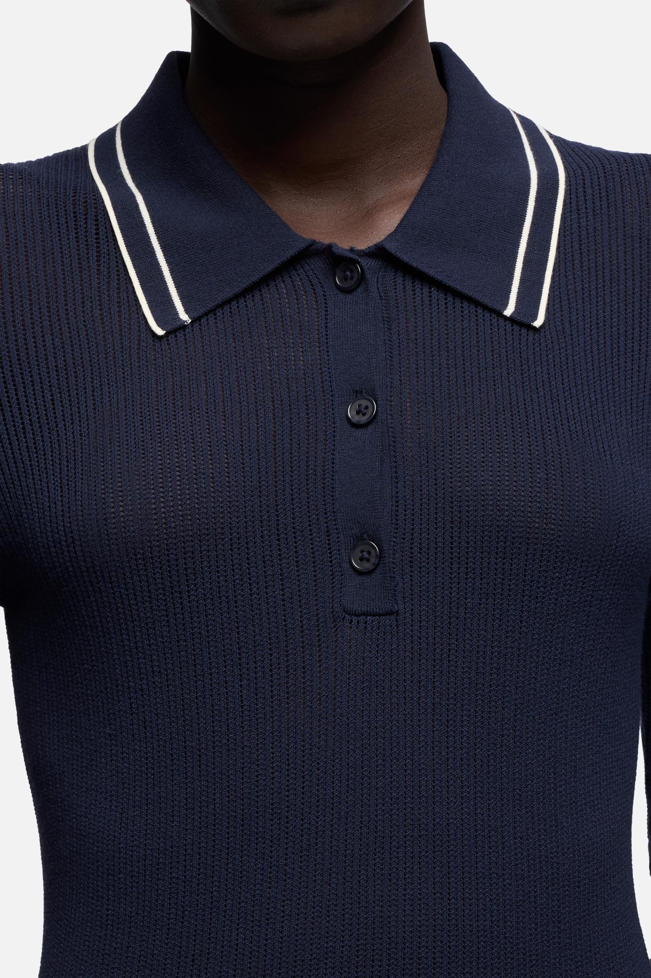 7-for-all-mankind-piped-collar-polo-navy-damen image 4