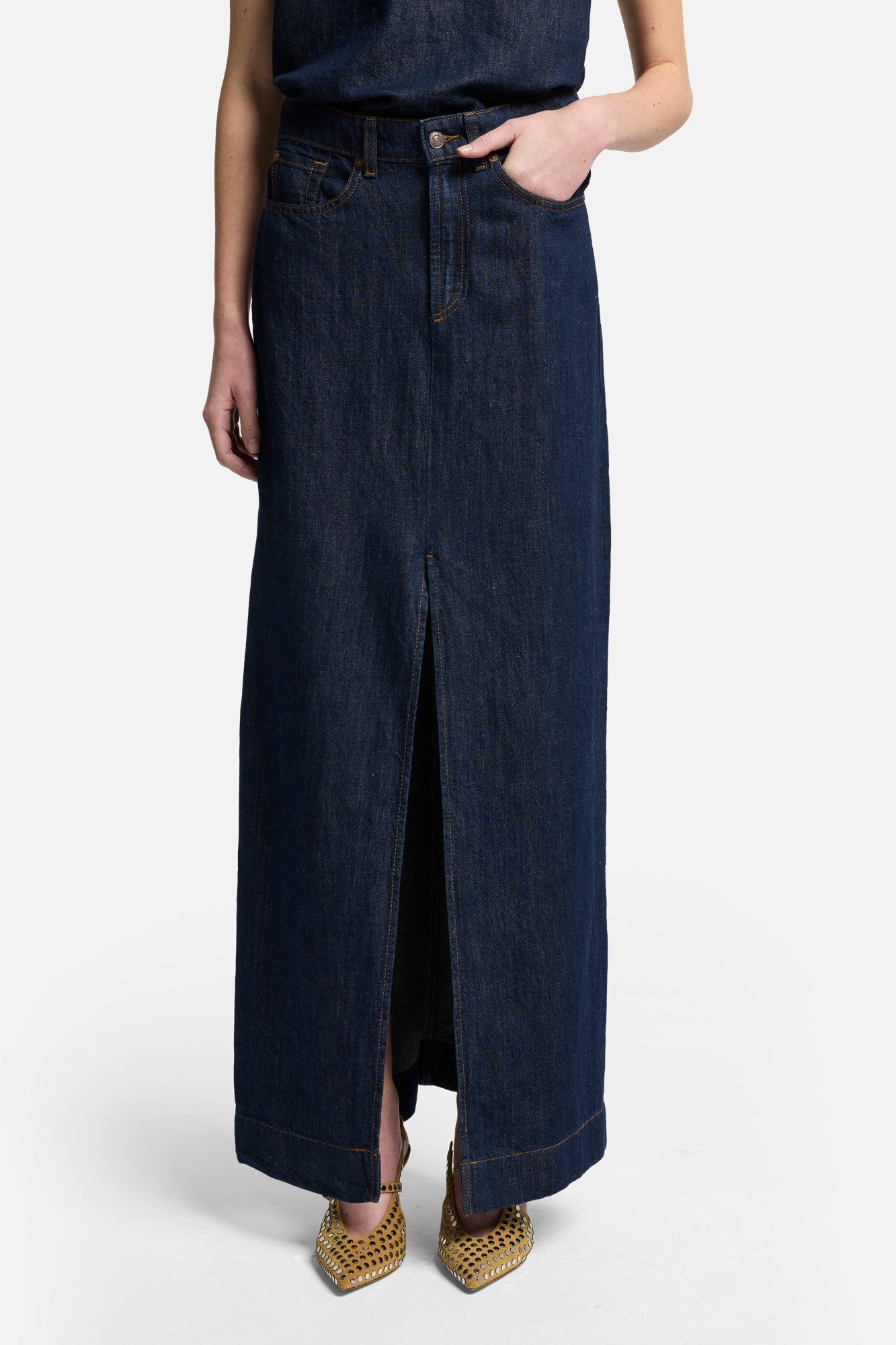 7-for-all-mankind-indigo-linen-calla-maxirock-blueberry-damen image 3