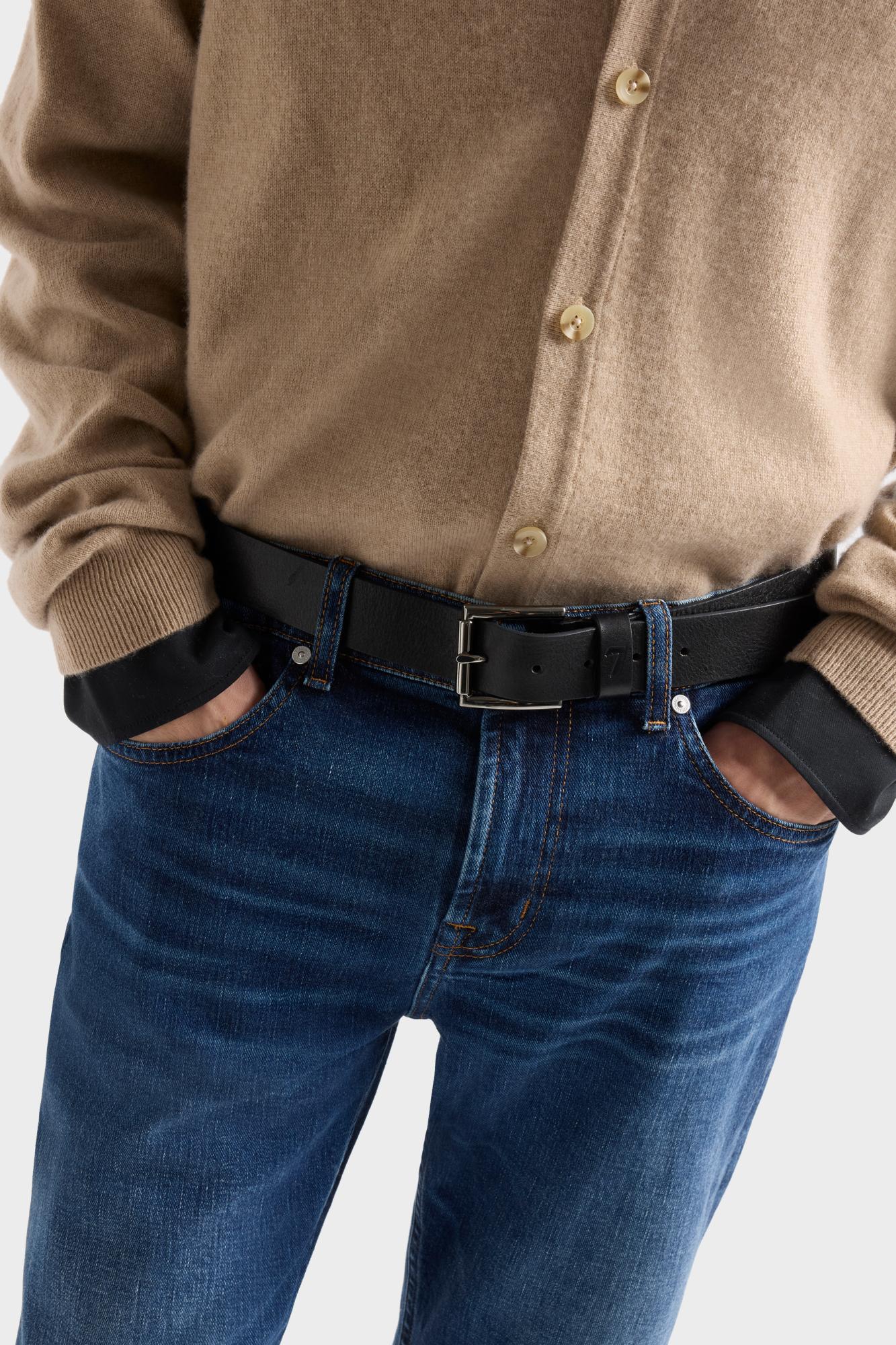 7-for-all-mankind-classic-belt-debossed-leder-g-rtel-schwarz image 2