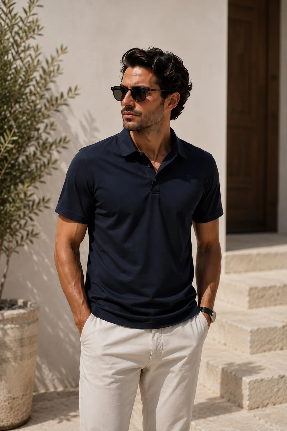 alessandro-lamura-polo-essential-navy-kurzarm image 1