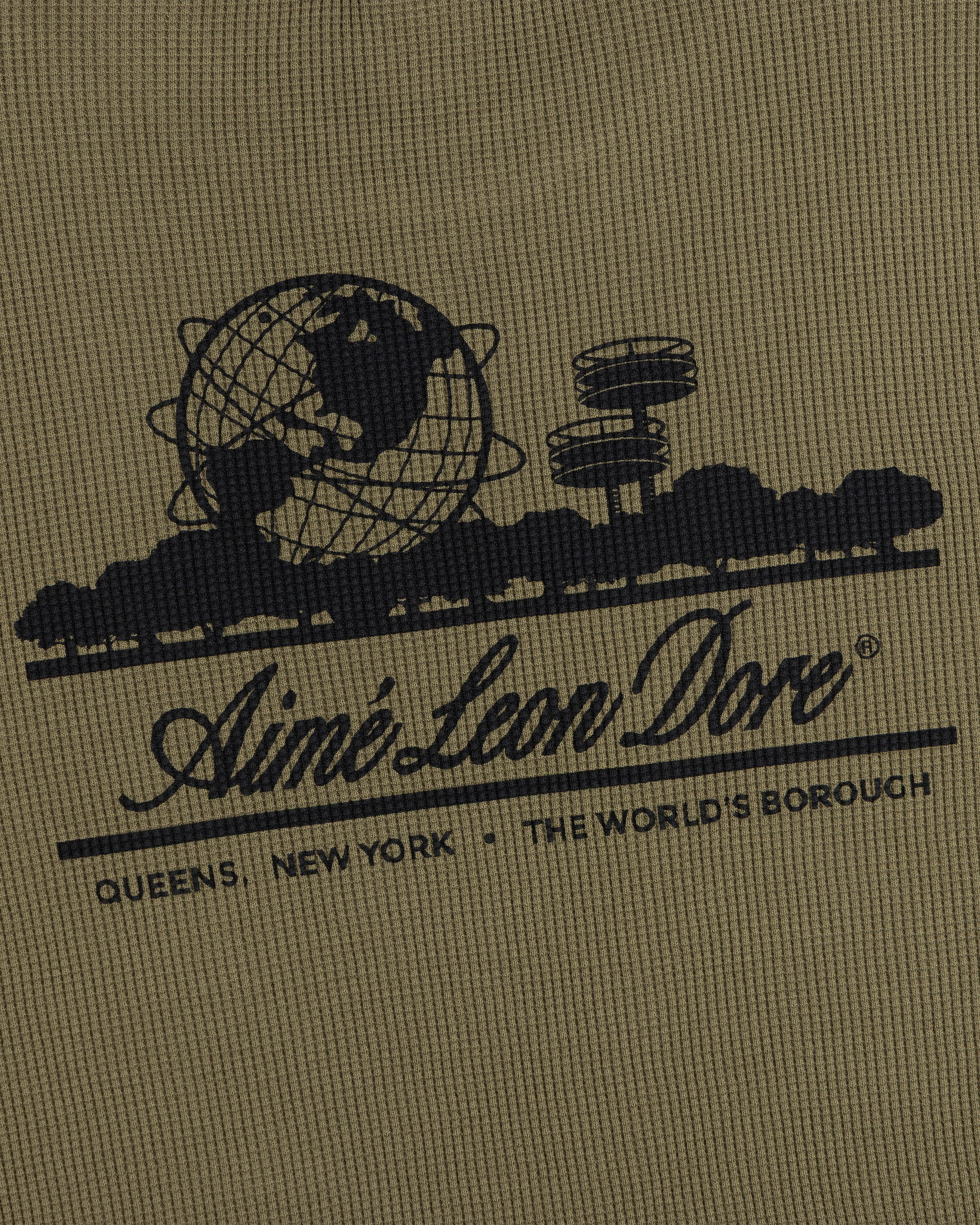 aim-leon-dore-long-sleeve-unisphere-waffle-thermal-olive image 4