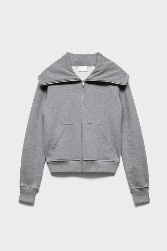 7-for-all-mankind-high-neck-zip-hoodie-cropped-hoodie-in-ash image 1