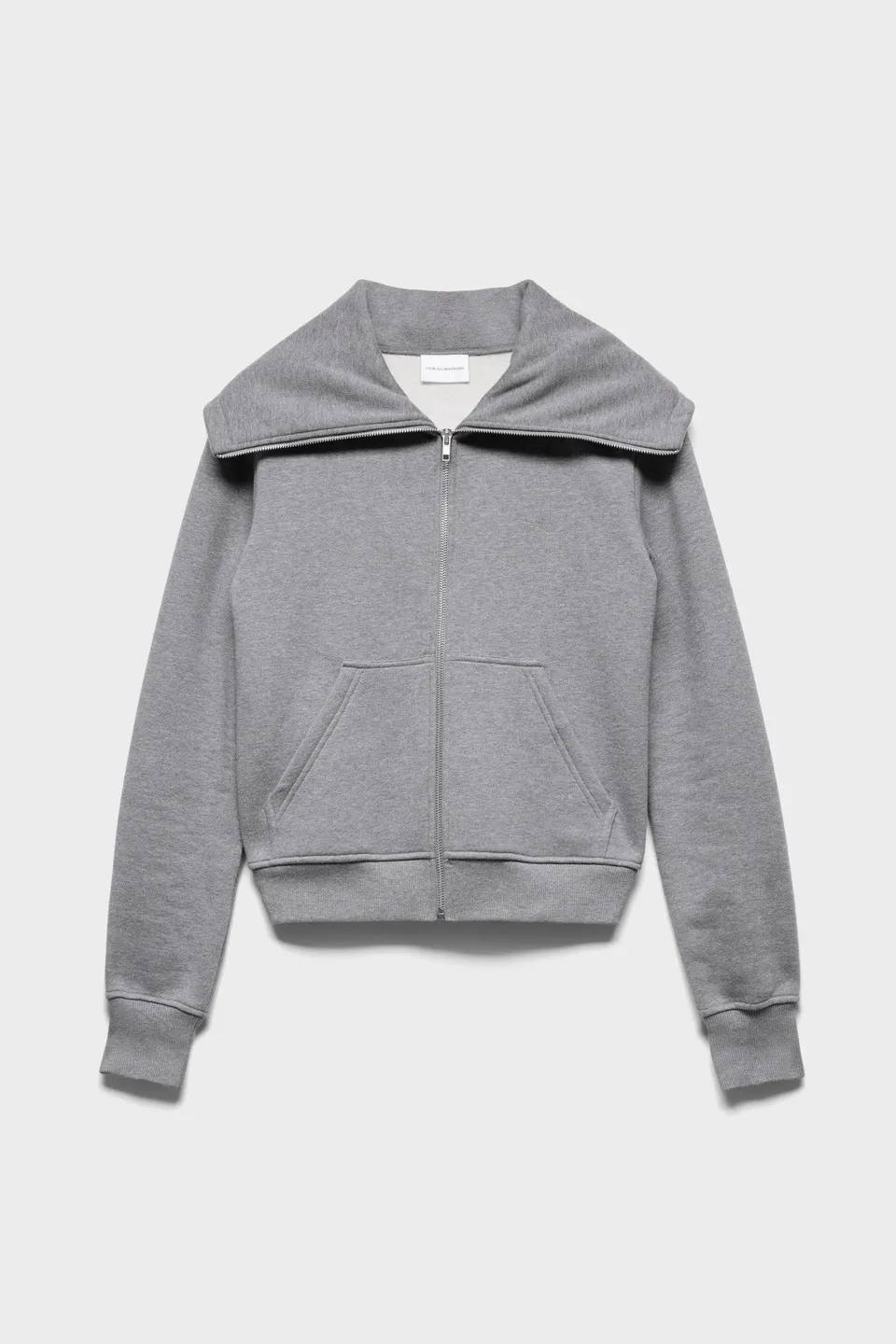 7-for-all-mankind-high-neck-zip-hoodie-cropped-hoodie-in-ash image 1