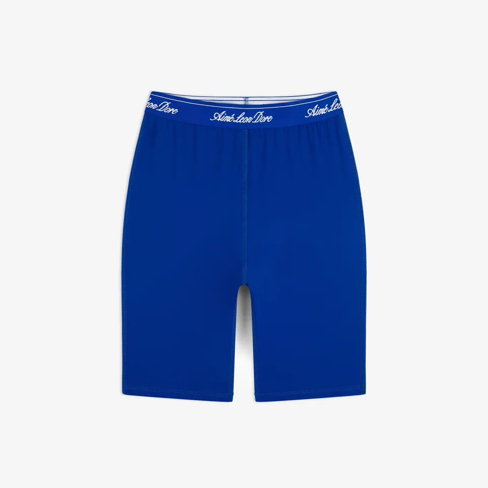 aim-leon-dore-logo-biker-short-damen-stretch-jersey-blau-slim-fit image 1
