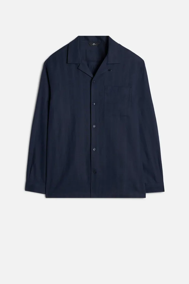 7-for-all-mankind-linen-blend-long-sleeve-camp-shirt-navy-herren-hemd image 1