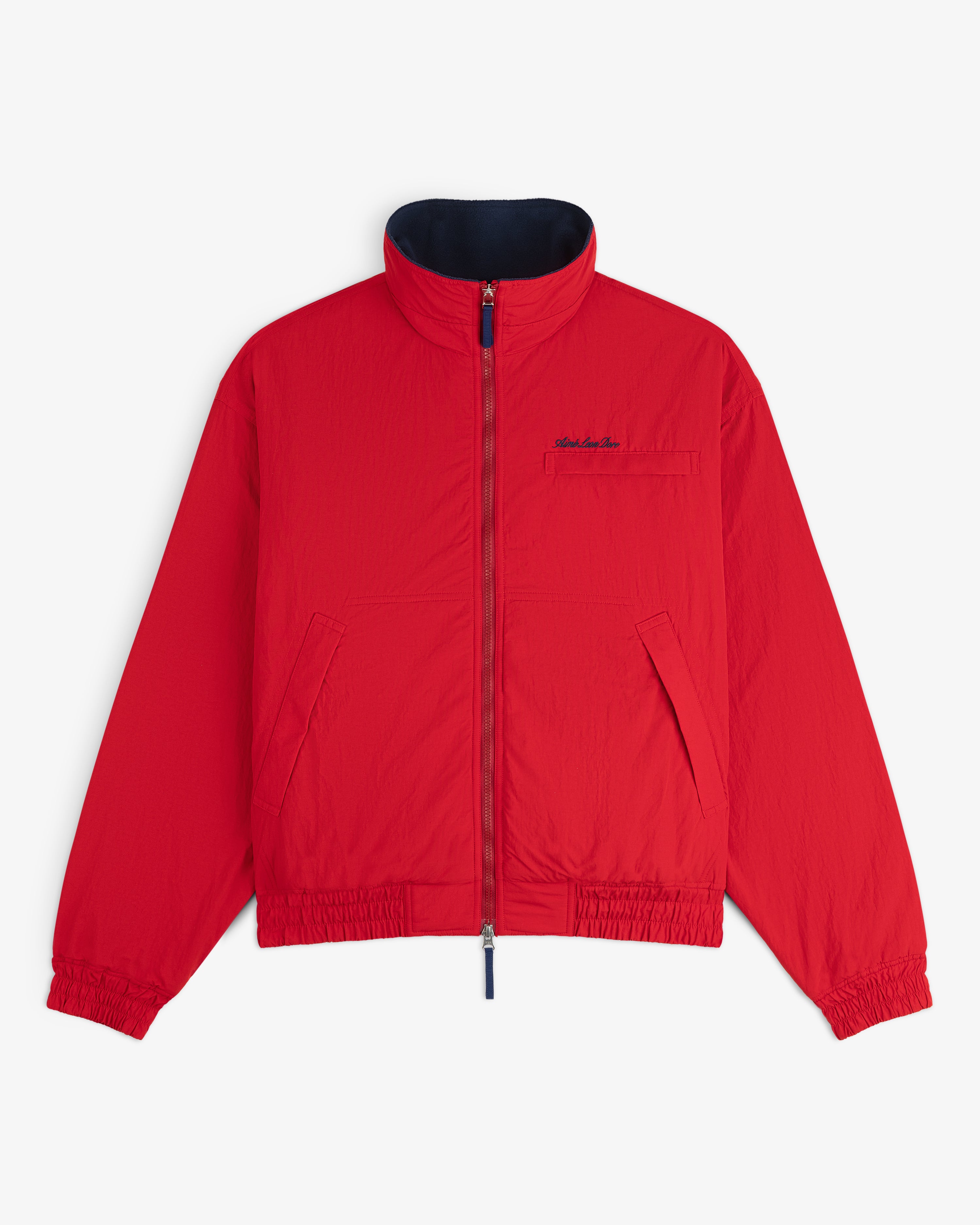 aim-leon-dore-fleece-lined-sport-windbreaker-jacke-rot image 2