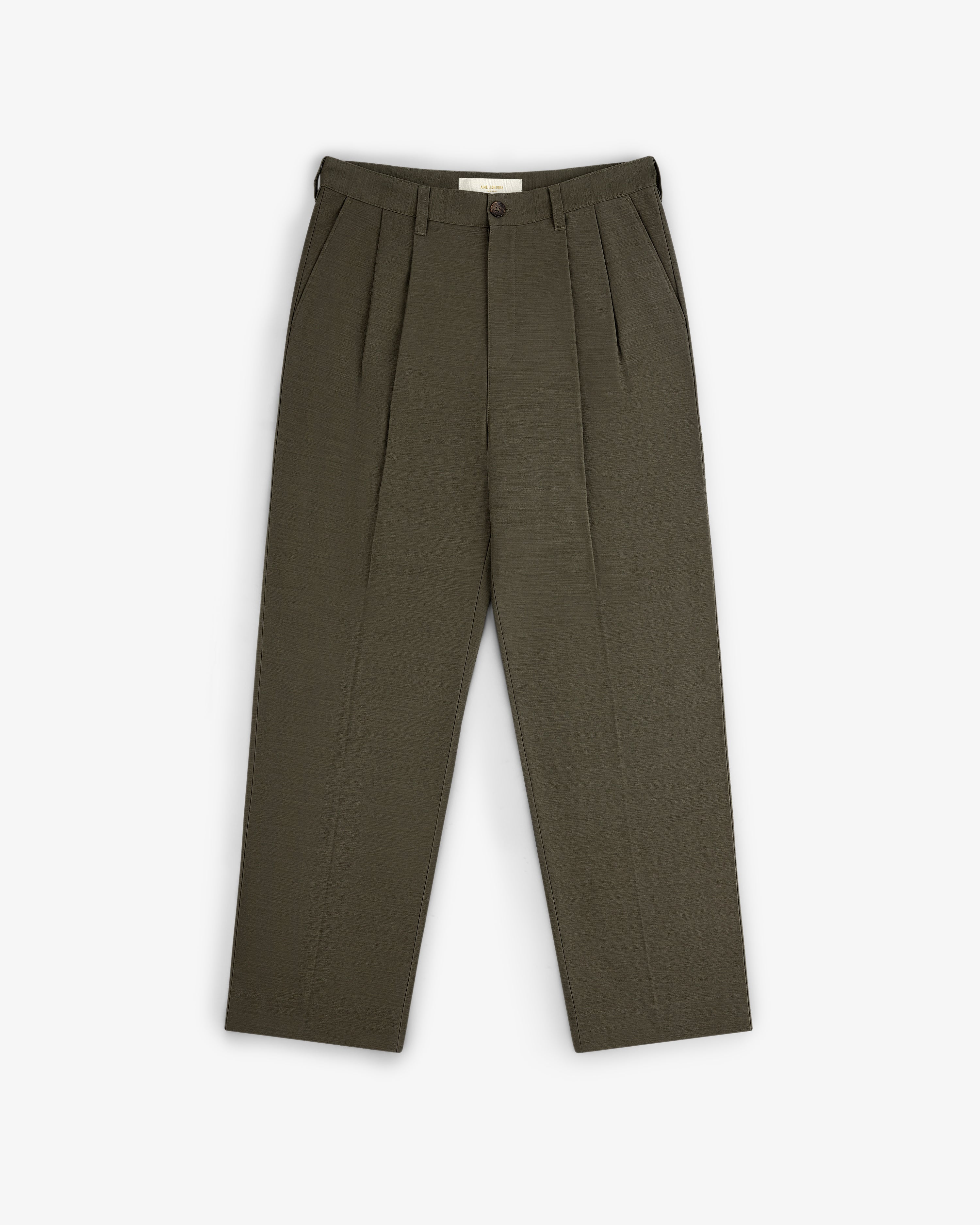 aim-leon-dore-double-pleated-hose-olive-baumwolle image 2