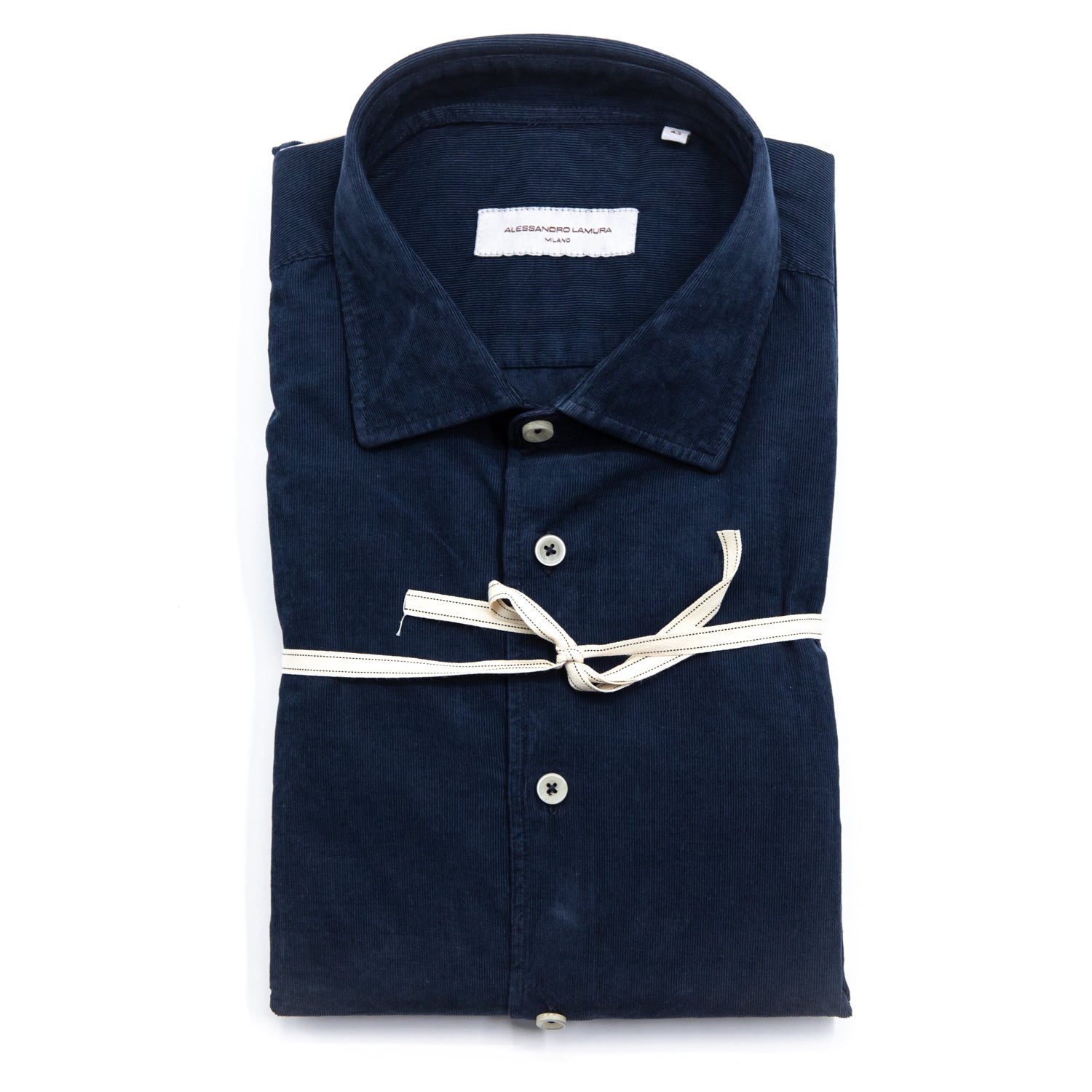 alessandro-lamura-camicia-herrenhemd-nachtblau-cord-baumwolle image 1