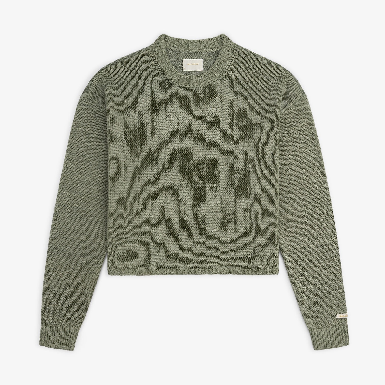 aim-leon-dore-linen-knit-crewneck-sweater-gr-n image 1