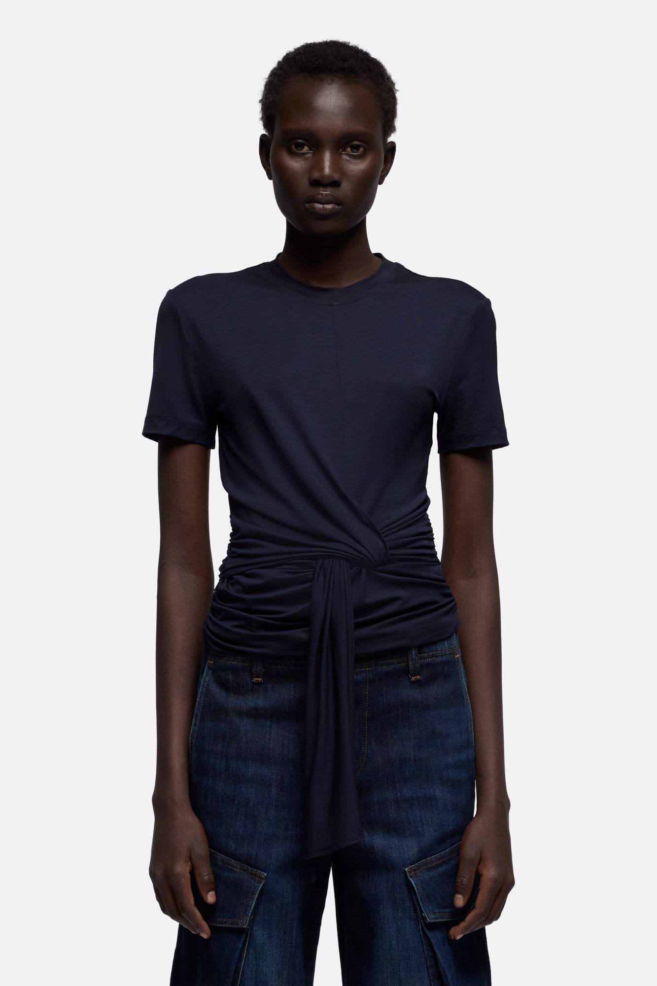 7-for-all-mankind-fitted-twist-tee-lyocell-navy-t-shirt image 3